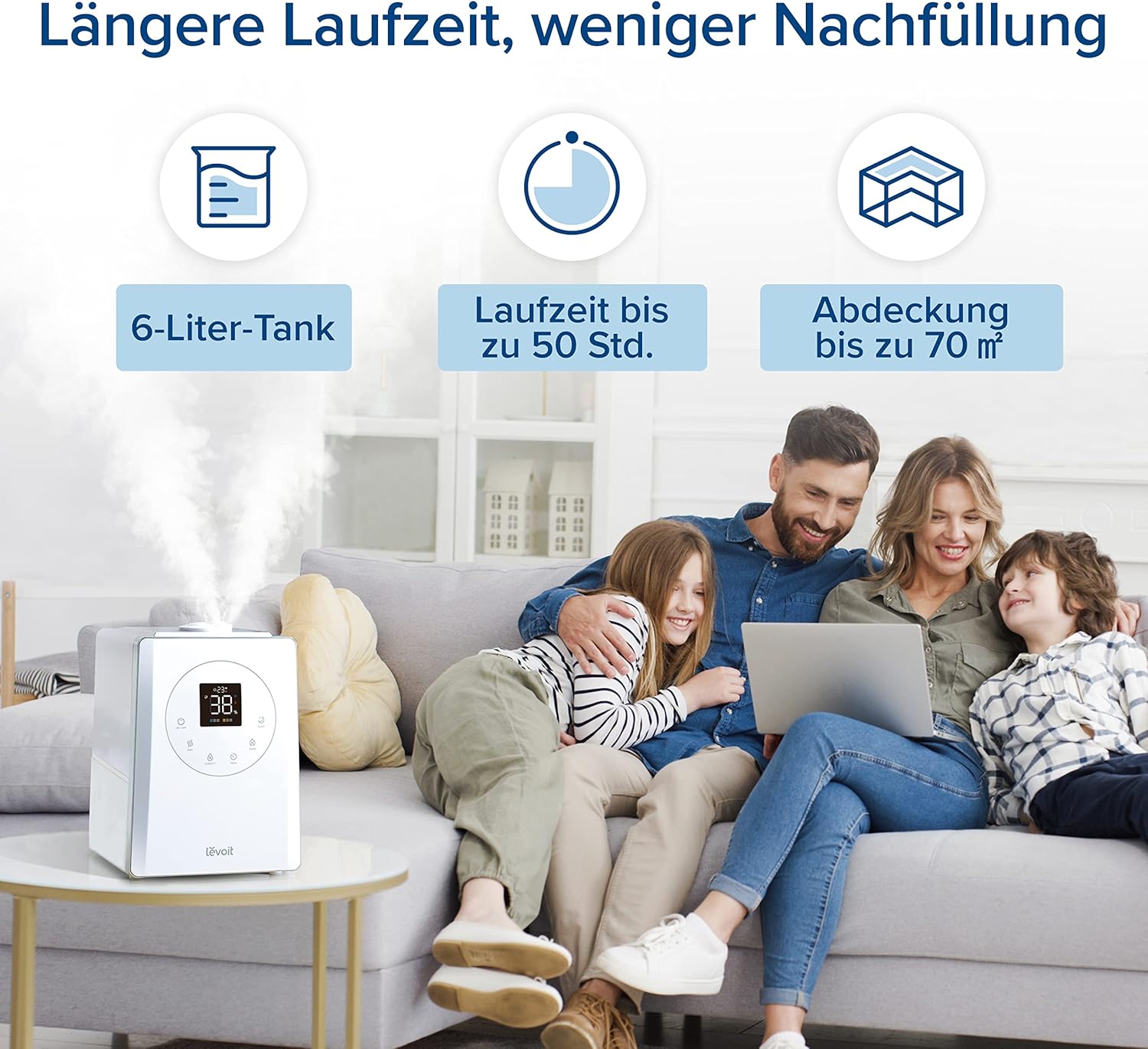 Thumbnail 4 de Levoit Top-Fill Luftbefeuchter: Smart, 6 L