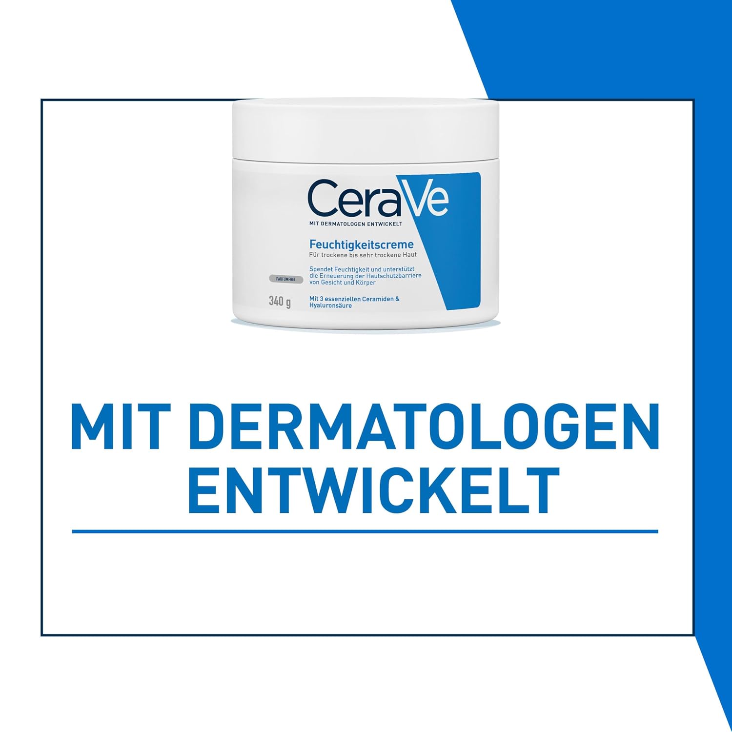 Detalle 2 de CeraVe Feuchtigkeitscreme für den Körper – 340 g, Hyaluron + 3 Ceramide, geeignet bei Neurodermitis
