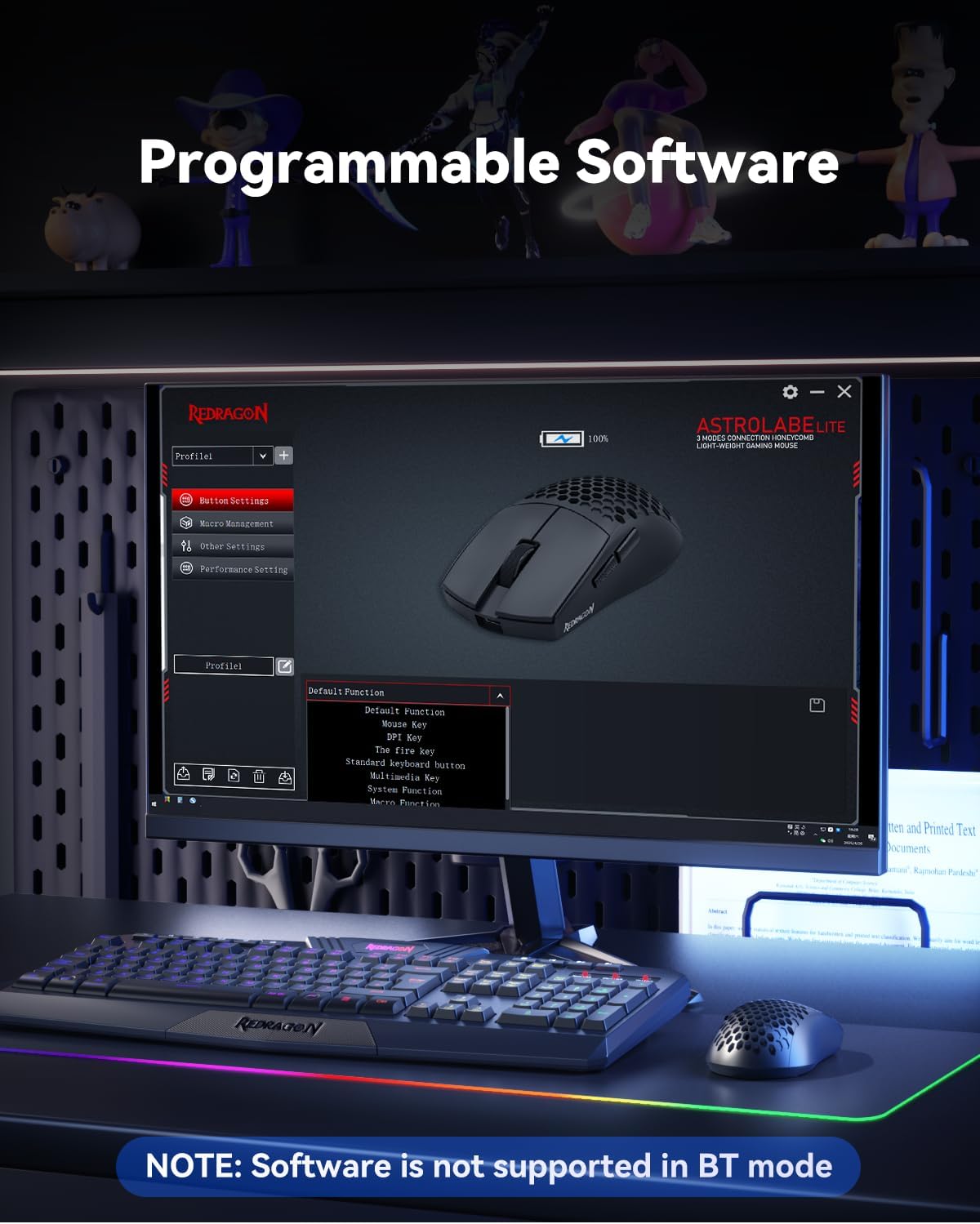 Detalle 1 de Redragon M725 Wireless Gaming Mouse, 49g Honeycomb Shell, 8,000 DPI