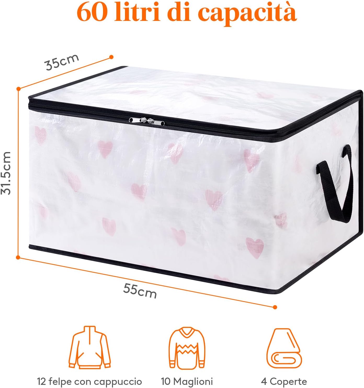 Thumbnail 2 de Lifewit 6 Pezzi Scatole per Armadio Trasparente 60L – Organizer pieghevole in PP
