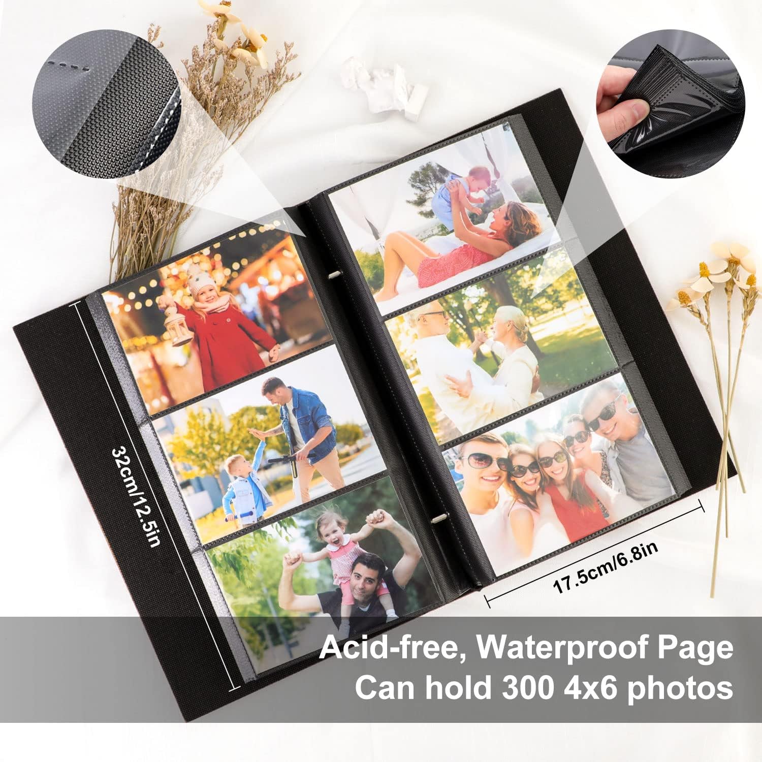 Thumbnail 3 de Benjia 6x4 Slip-in Linen Photo Album with Openable Cover Pocket (300 Pockets) – Teal