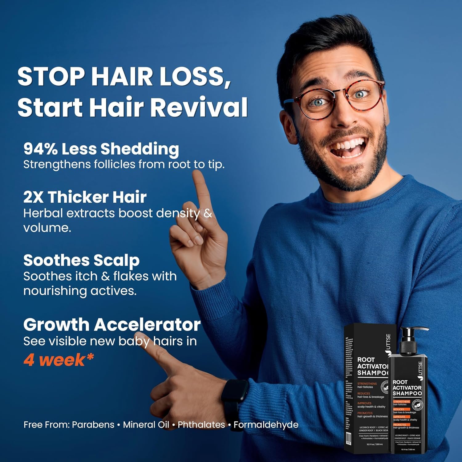 Thumbnail 1 de Root Activator Shampoo for Men: Hair Growth and Scalp Health