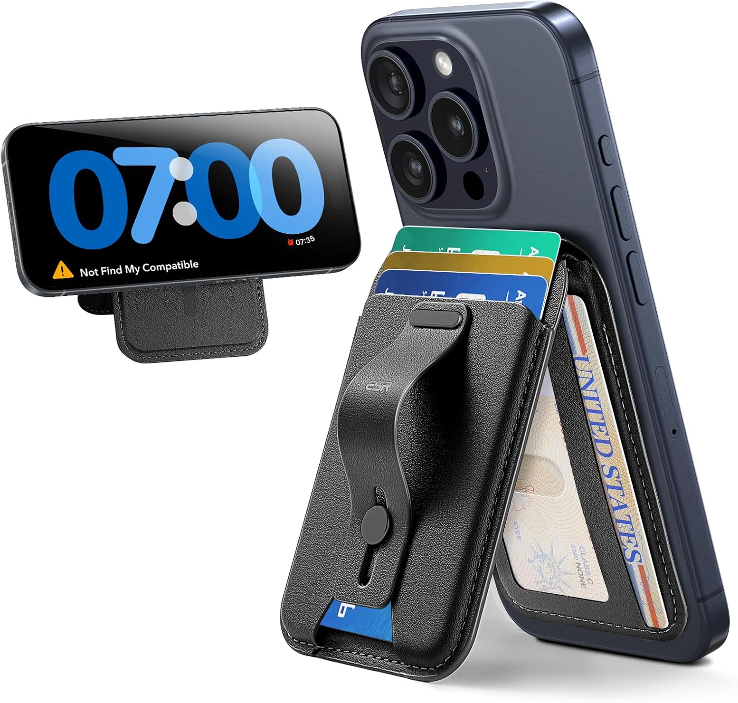 Detalle de ESR for MagSafe Wallet with 5 Card Holder — Adjustable Stand, Secure Grip, for iPhone 17e/17/16/15/14/13/12 & Pixel 10