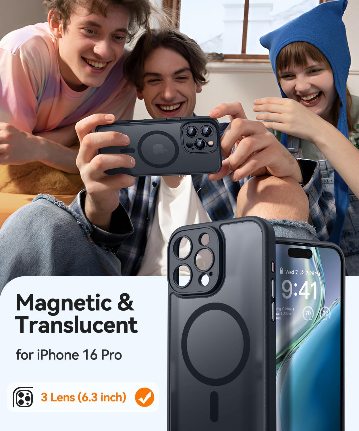 Detalle 2 de CANSHN Magnetic iPhone 16 Pro case 6.3"