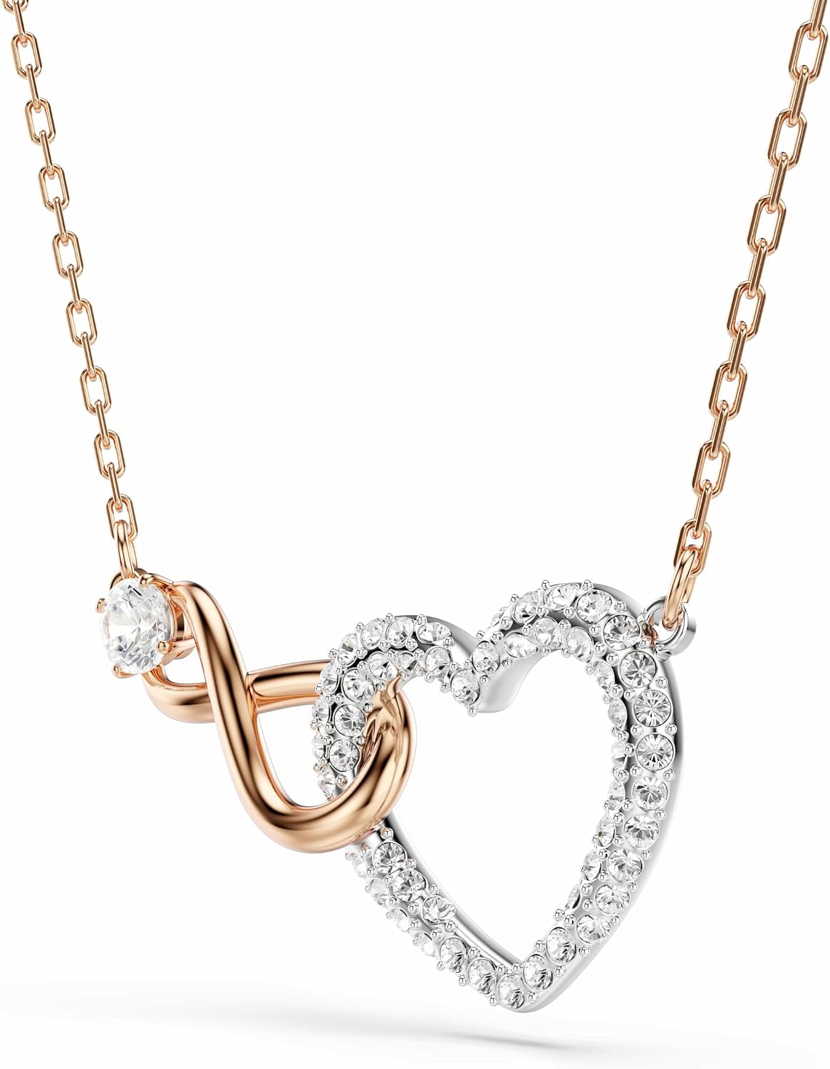 Detalle de Collar Swarovski Infinity, Infinity y corazón – Blanco, acabados mixtos