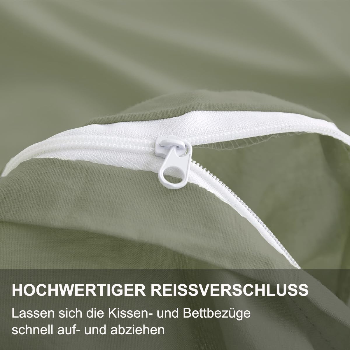 Detalle de Beqnat Kissenbezug 40x60 im 2er-Set – Kopfkissenhülle in Salbeigrün, 100% Mikrofaser, bügelfrei & knitterfrei