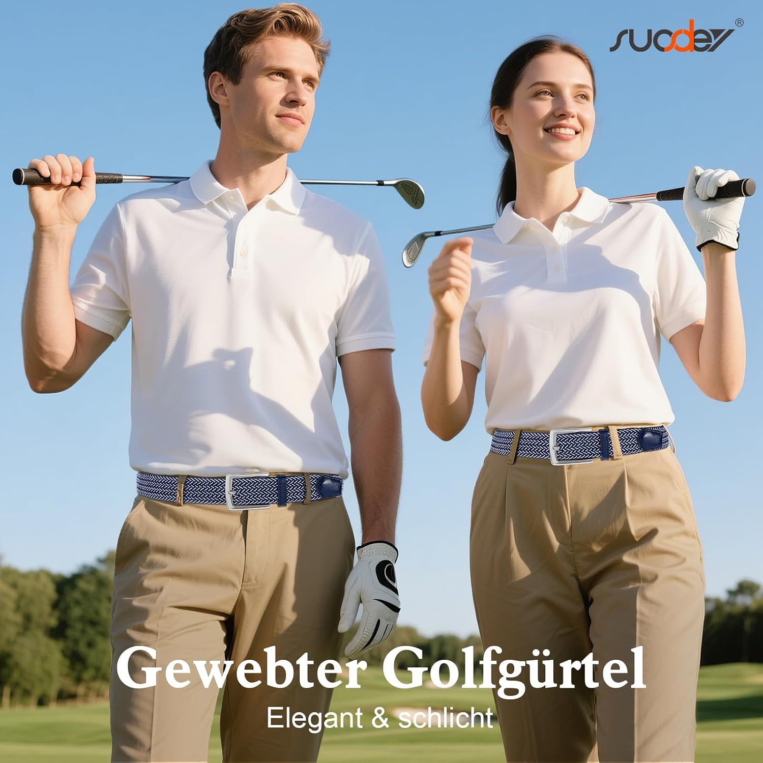 Detalle 2 de SUOSDEY Gürtel 33mm Elastisch Geflecht