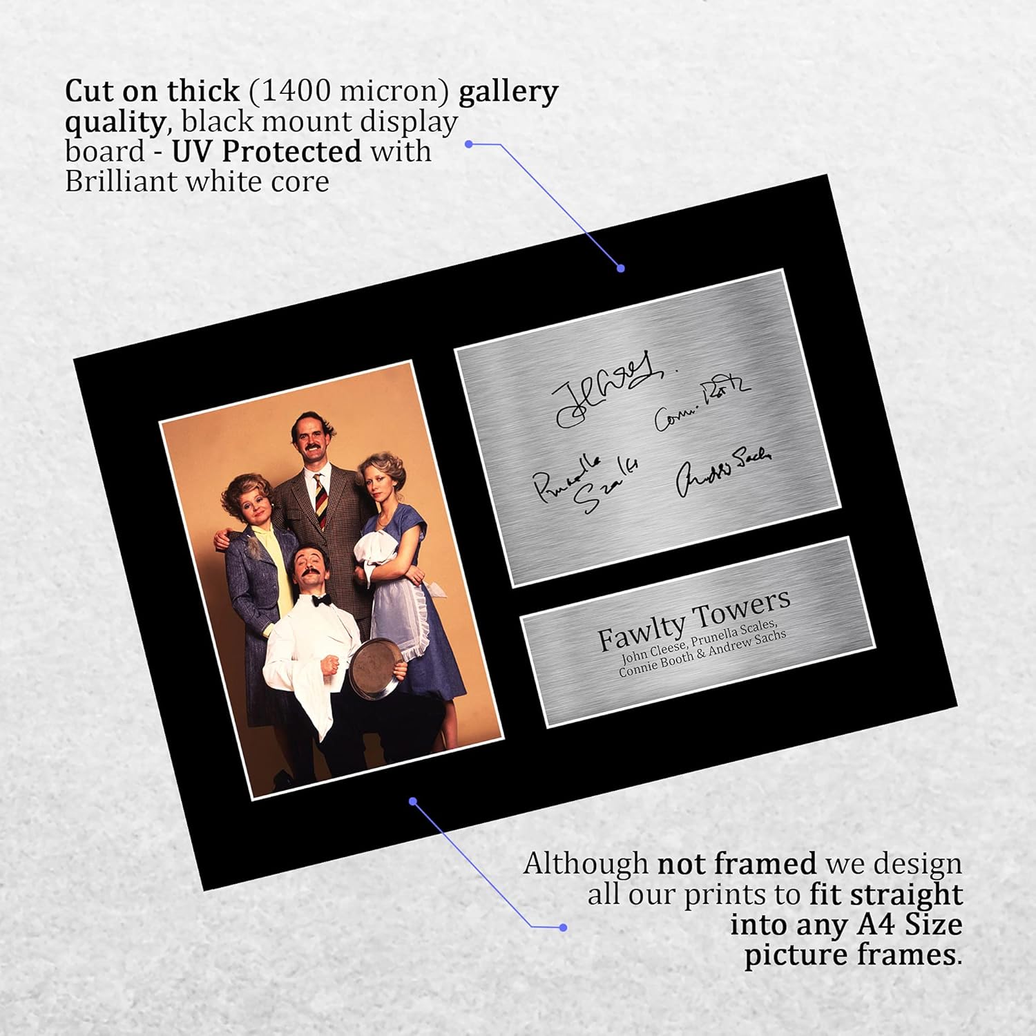 Thumbnail 2 de HWC Trading A4 Fawlty Towers John Cleese & Cast Signed Autograph Picture (TV memorabilia gift)