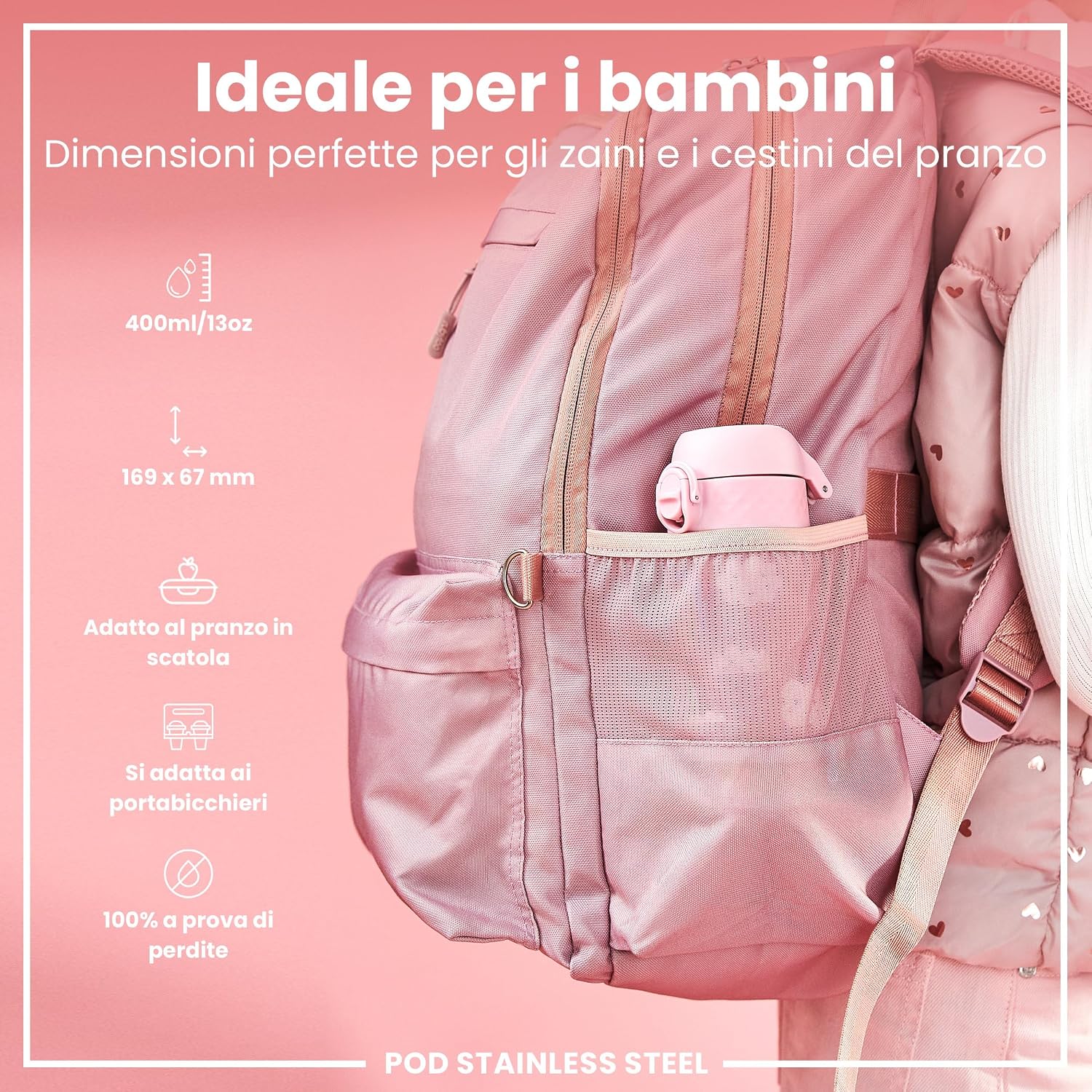 Detalle 2 de Ion8 Borraccia 400ml per bambini 🚰