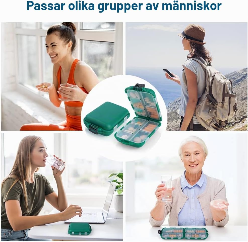 Detalle de AOOWU veckodosett med 10 fack i polypropen, bärbar och fuktbeständig