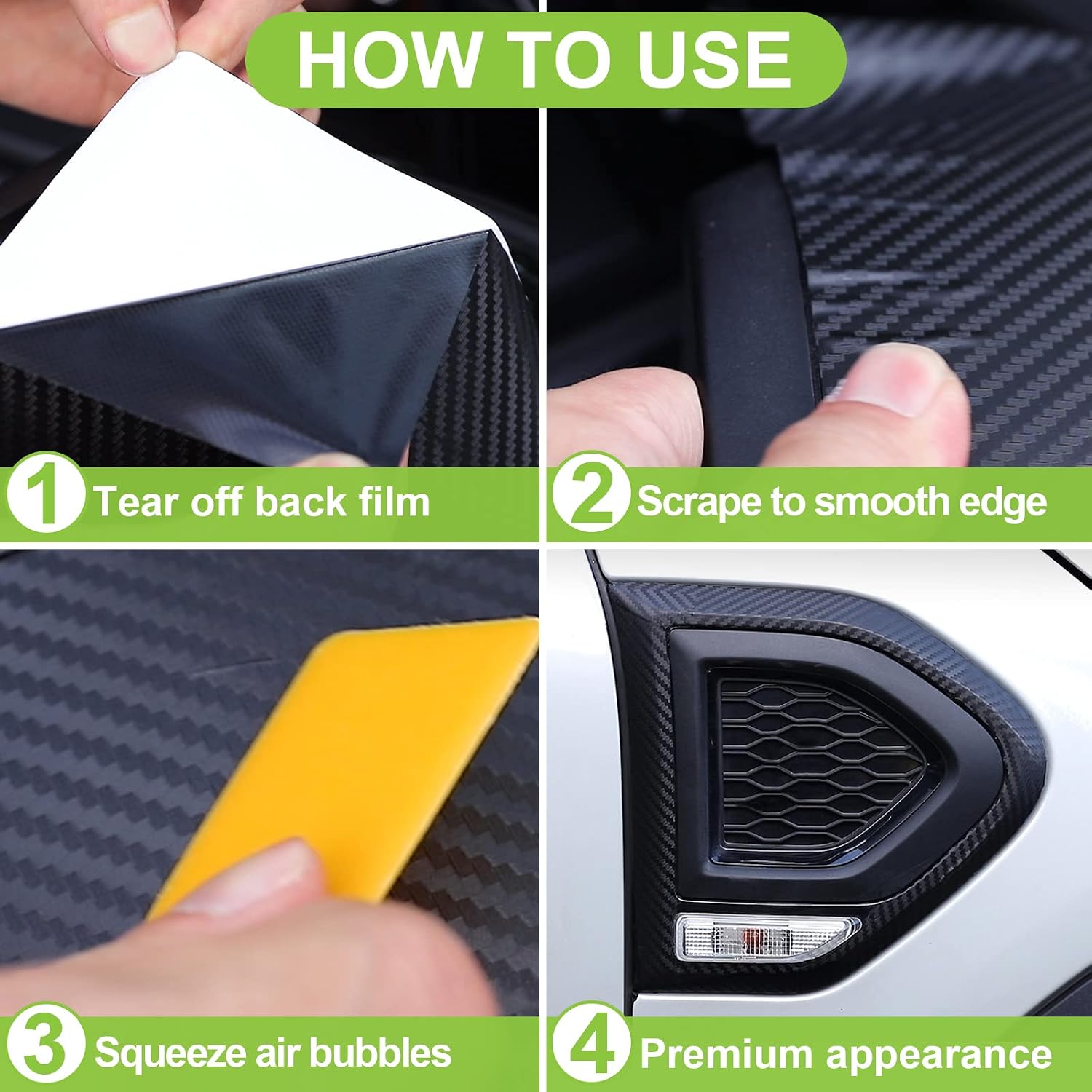 Thumbnail 6 de Spurtar Carbon Fibre Vinyl Wrap for Cars — 30.5 X 152 cm