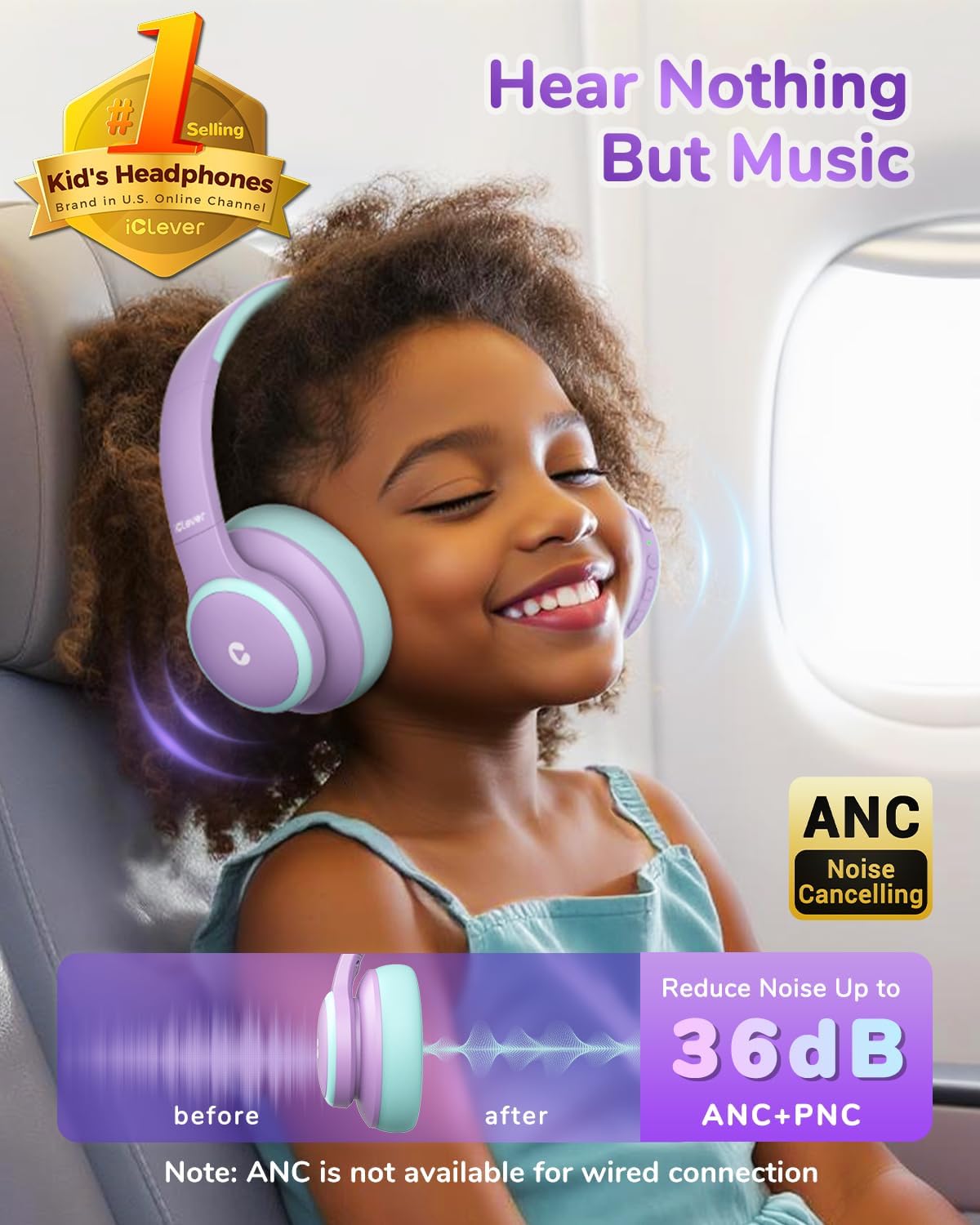 Thumbnail 1 de iClever BTH26 Kids Headphones 60H