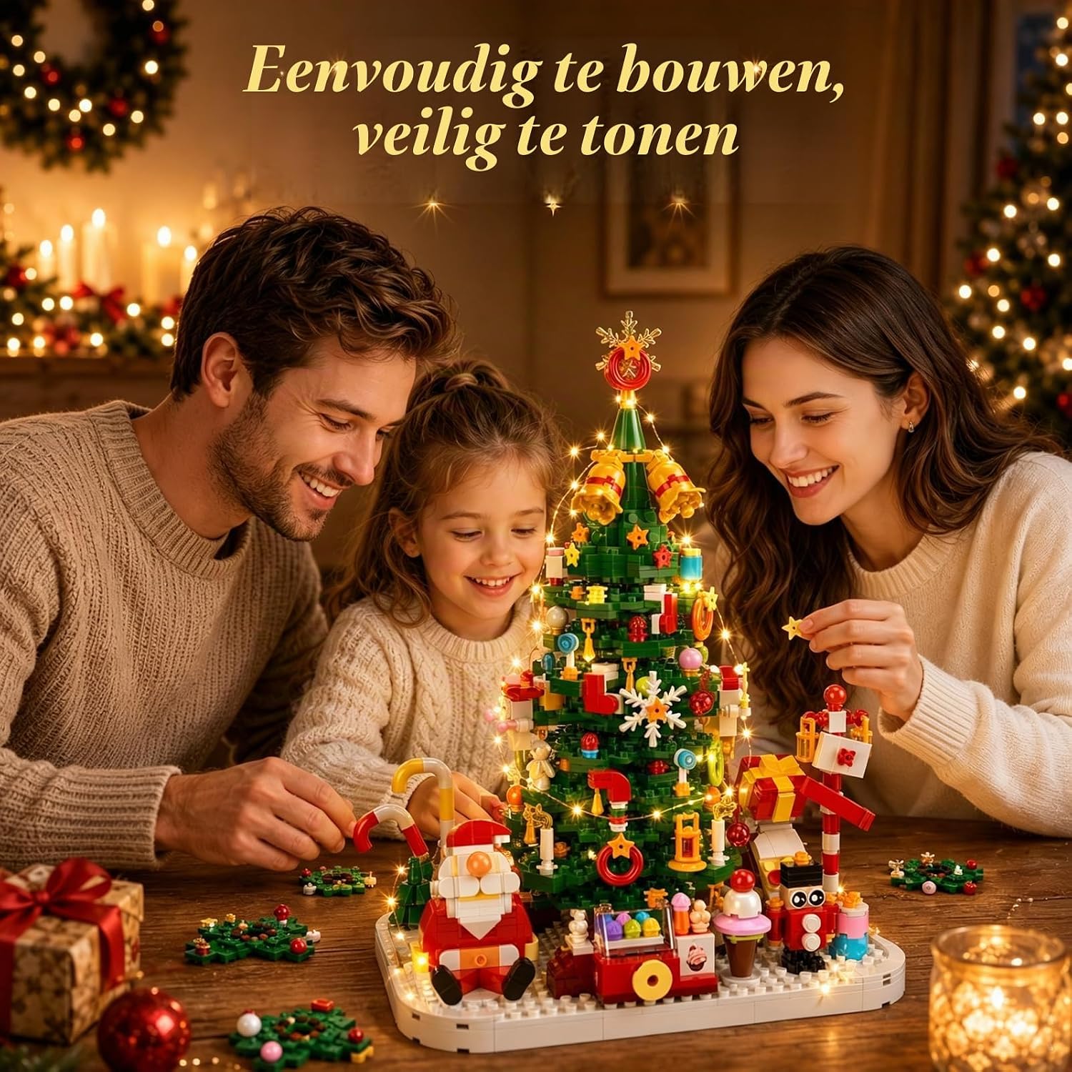 Detalle 2 de MYDOVA ZZ-AC112 adventskalender met kerstboom-bouwset en LED-lichtslinger