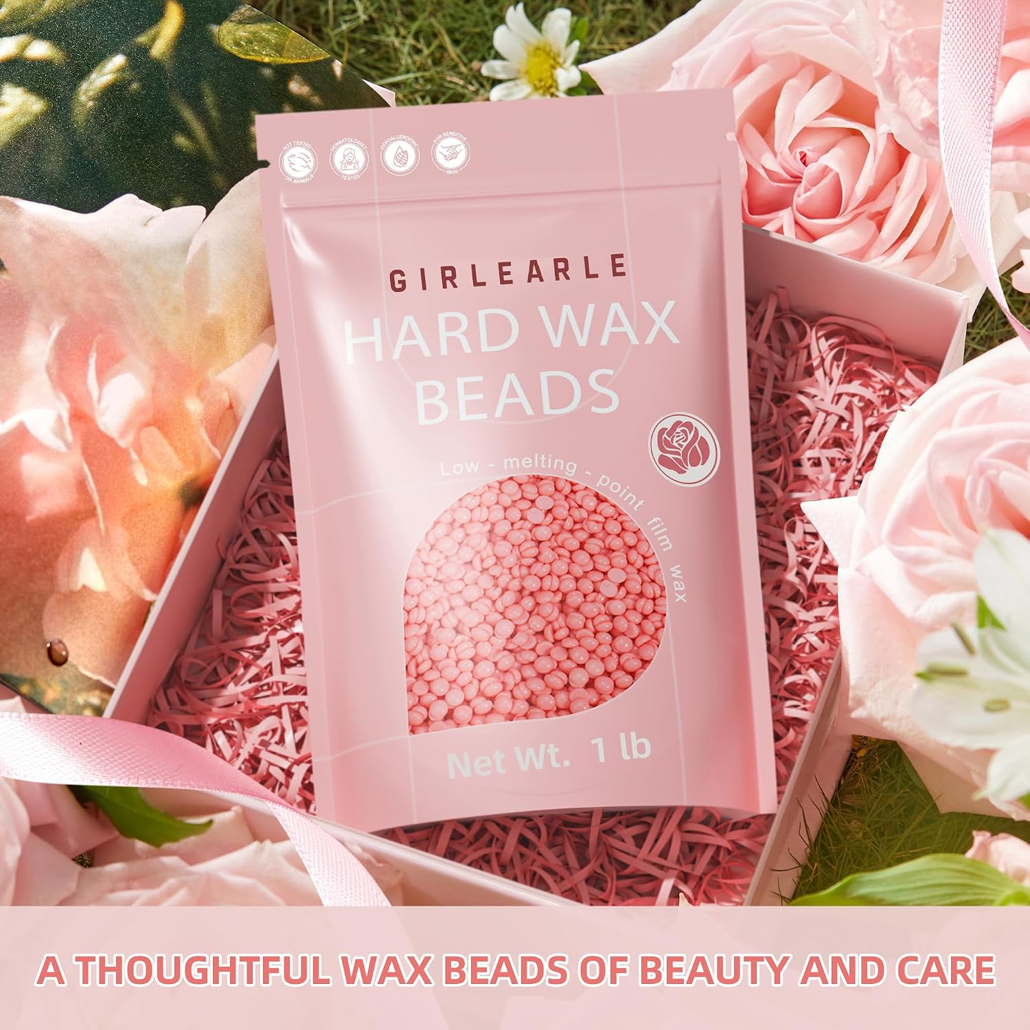 Thumbnail 5 de GIRLEARLE 1lb Rose Formula Hard Wax Beads for Sensitive Skin – At-Home Hair Removal for Face, Body & Bikini