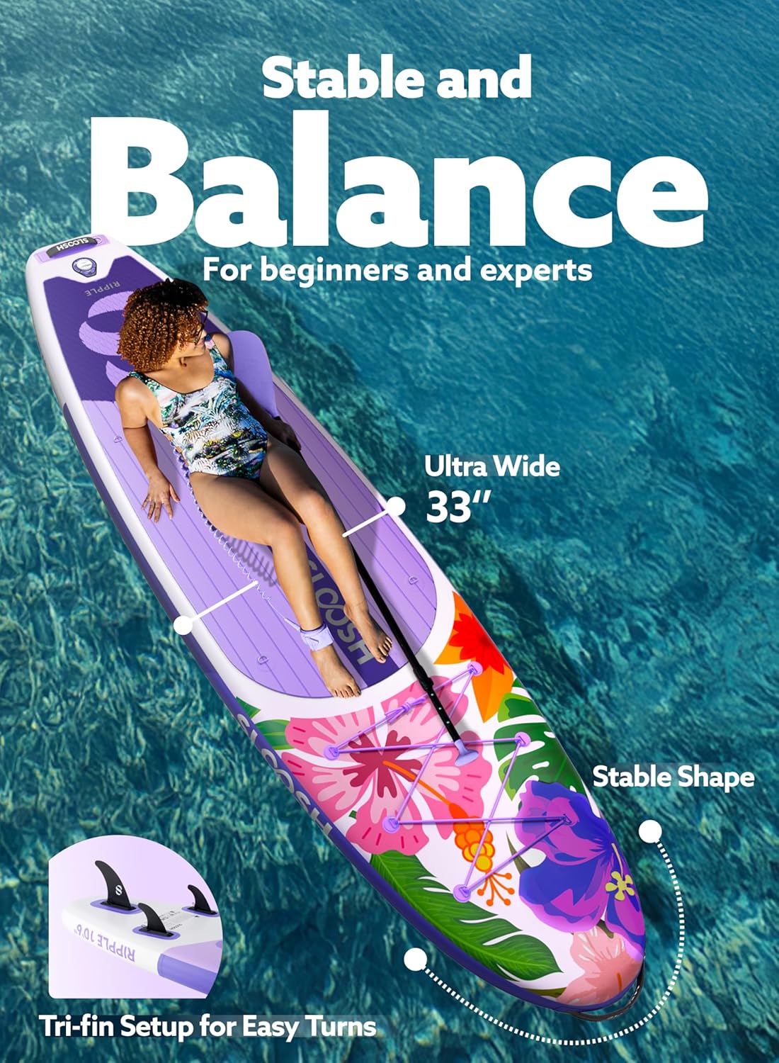Thumbnail 1 de SLOOSH Ripple 10'6" Inflatable SUP with Premium Accessories