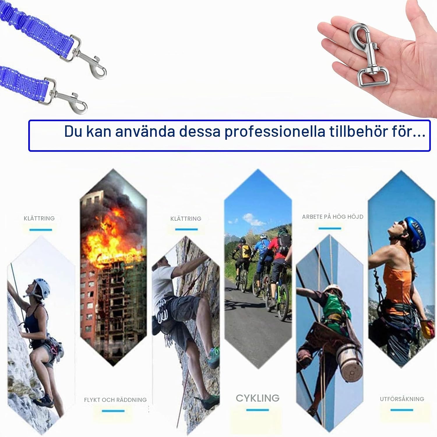 Thumbnail 3 de Ryggradskarbinhakar med vridlänk, 60 mm och fjäderöppning