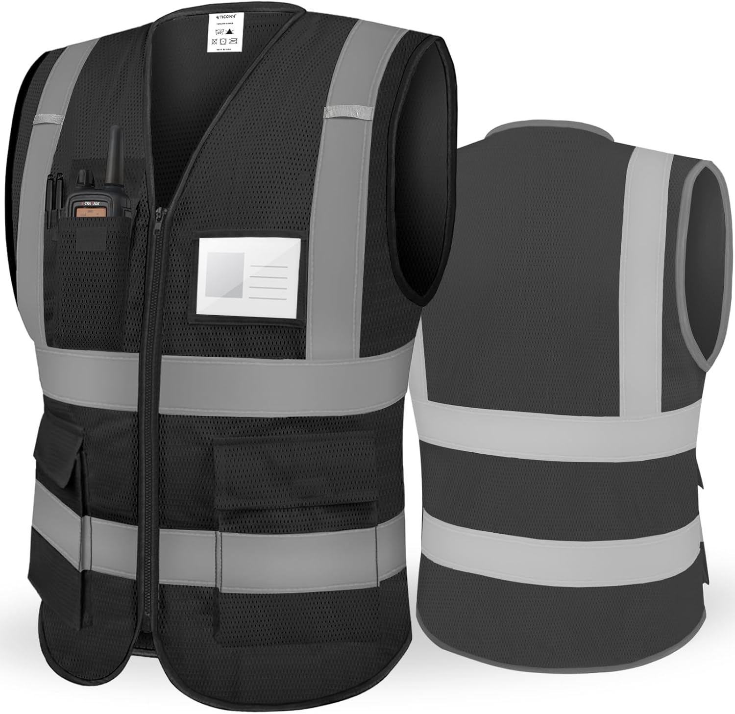 Detalle de TICONN SV-1 ANSI Class 2 Reflective Safety Vest with Mesh and Pockets