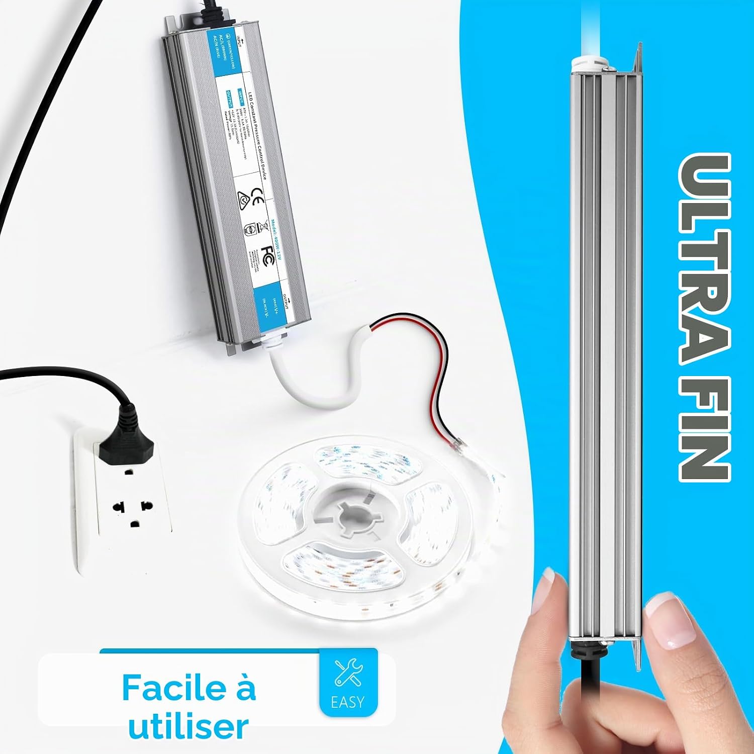 Detalle de SUCIKORIO 24 V 200 W led-transformator, IP67, 8,3 A en ultradun