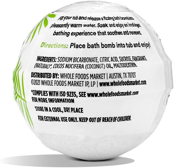 Detalle 2 de 365 by Whole Foods Market Coconut Milk Fizzing Bath Bomb, 2.3 oz