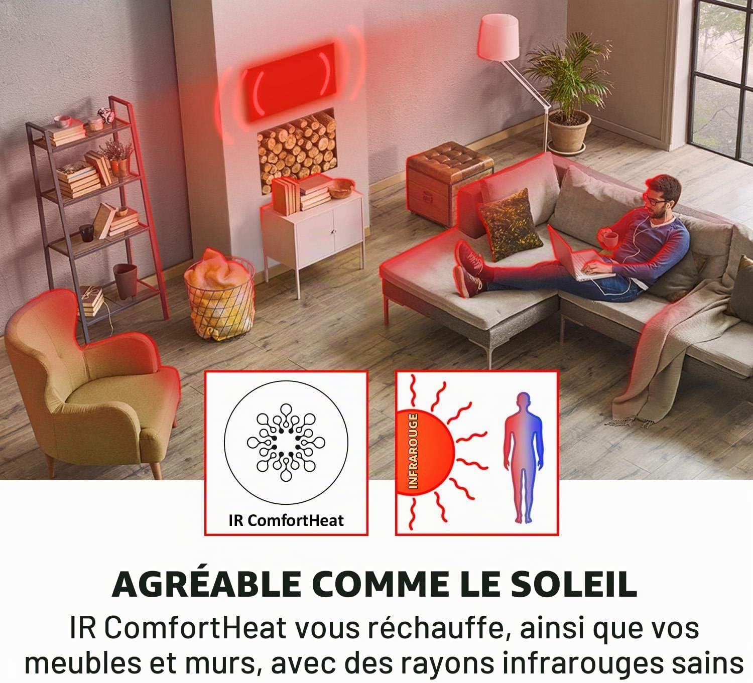 Detalle de Klarstein Wonderwall Air Art Smart 50325126 infraroodpaneel met wifi en Monet-design
