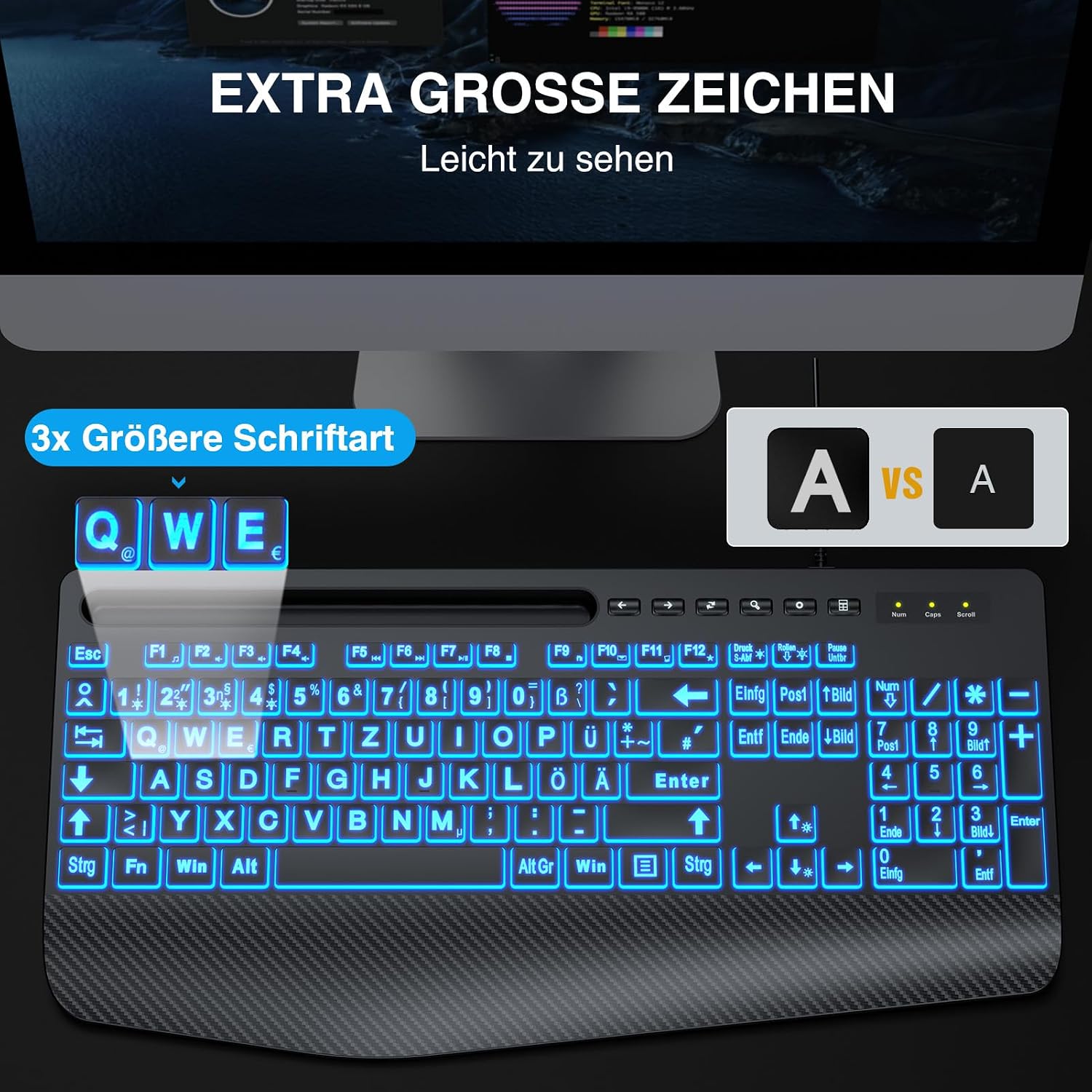 Detalle de SABLUTE Tastatur 7 Farben ⌨