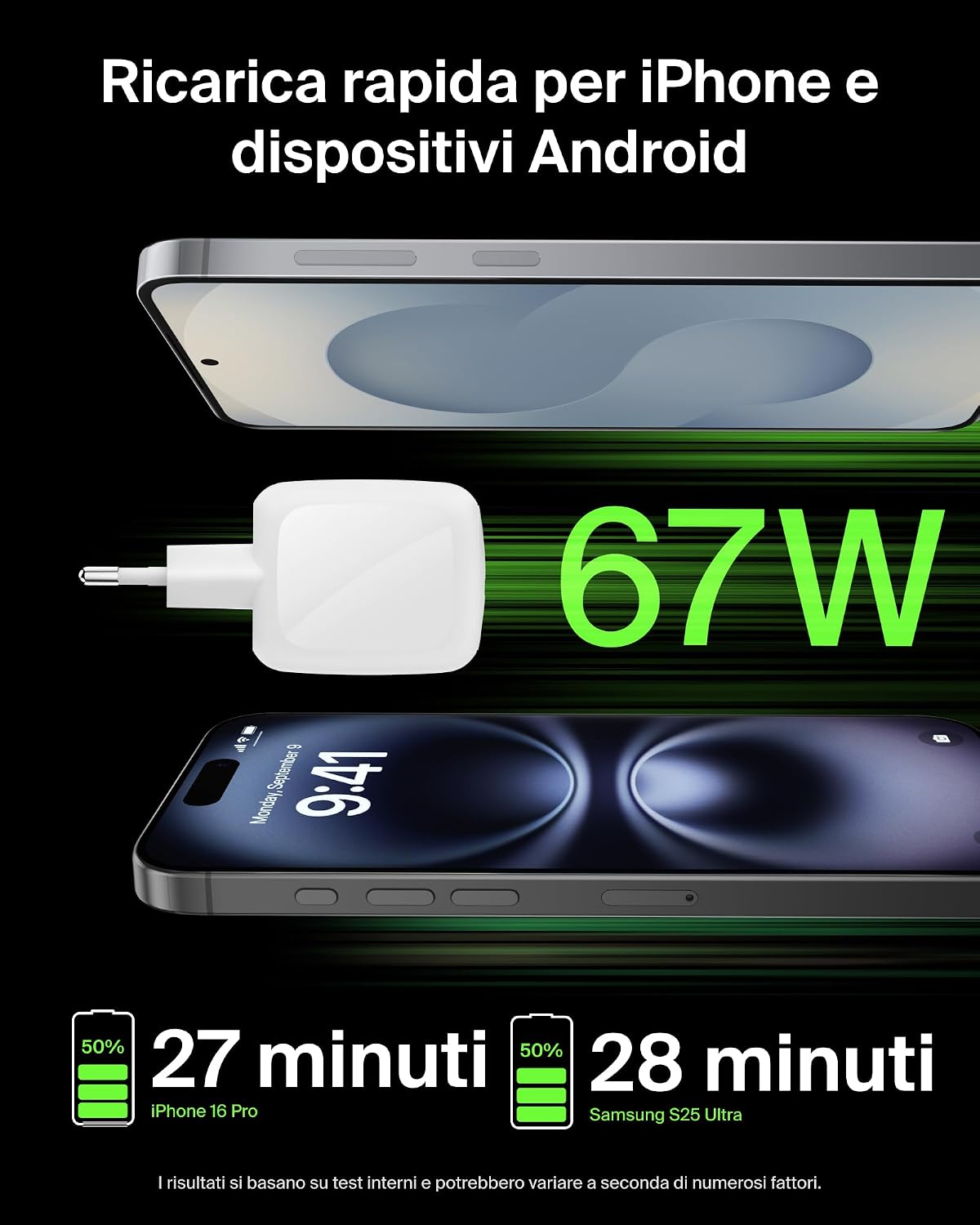 Detalle de Belkin SmartProtect Caricatore USB-C a 2 Porte 67W con Cavo 2 m Incluso – GaN PD PPS
