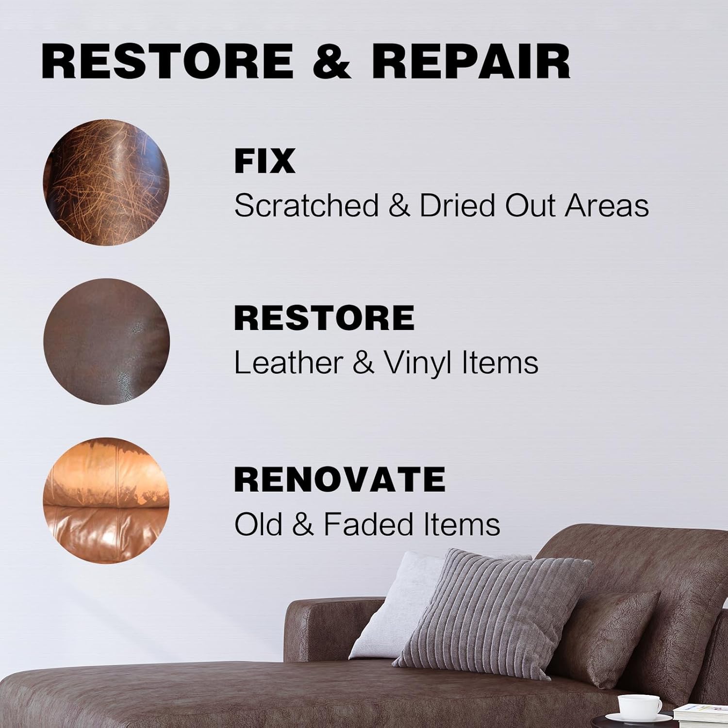 Detalle de WEYSTOM Kit Riparazione Pelle Marrone Scuro