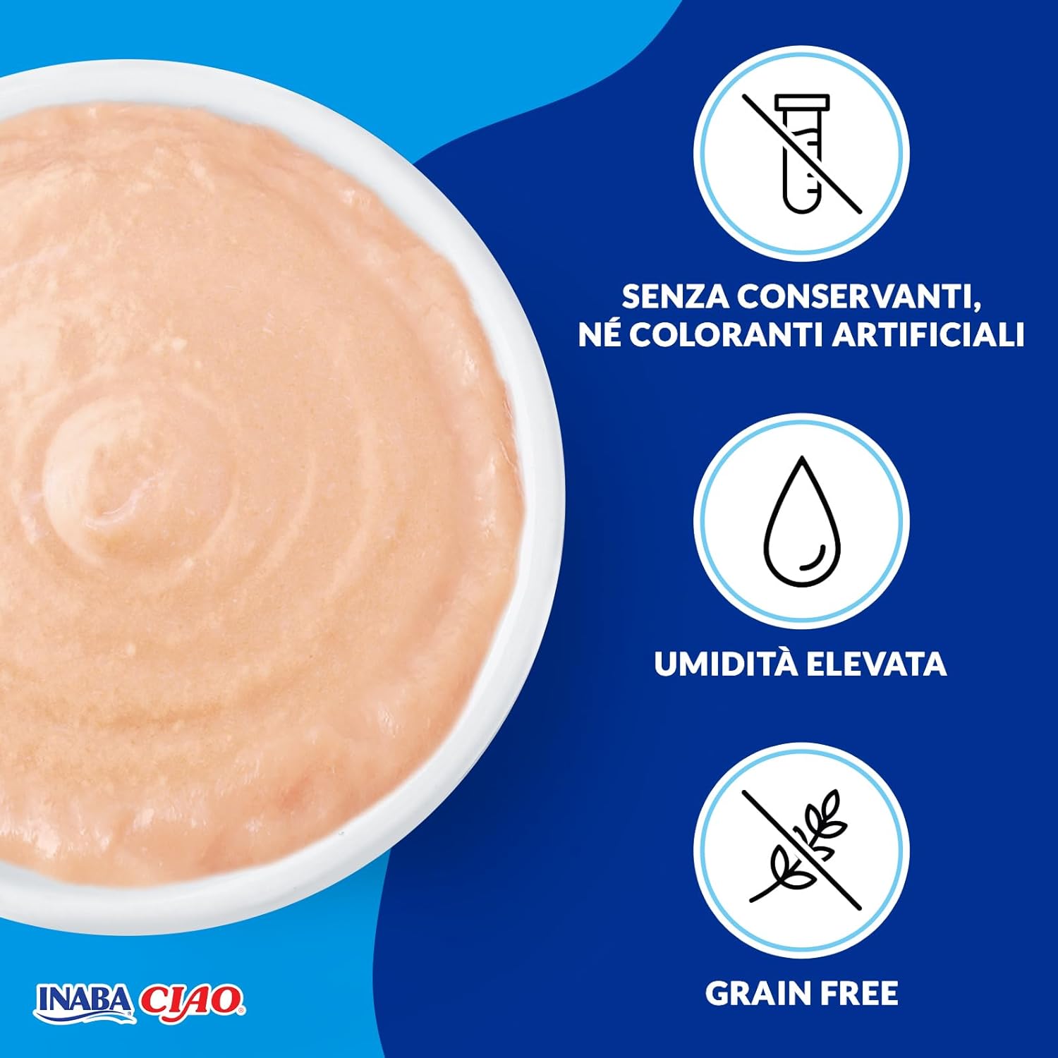 Detalle de INABA CIAO Bisque di Tonno con Salmone – Cibo Umido per Gatti, 12 Buste x 40 g (Crema Sana e Umidità Elevata)