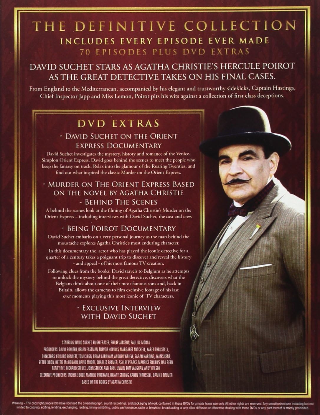 Detalle 2 de Agatha Christie’s Poirot Series 1–13: Definitive Collection DVD 📀