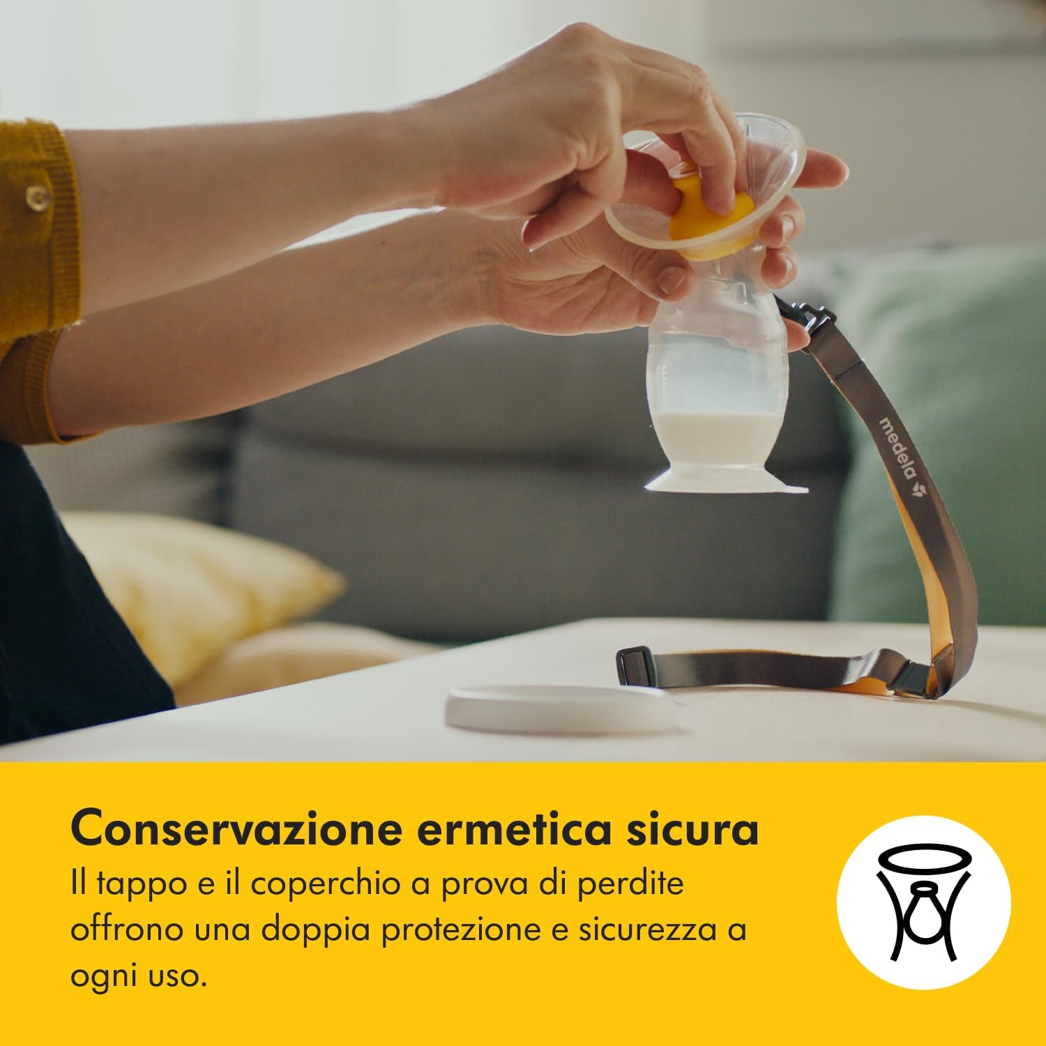 Thumbnail 6 de Medela Raccoglitore Latte Materno in Silicone con Base a Ventosa e Coperchio – Sicurezza, Portabilità e Comfort