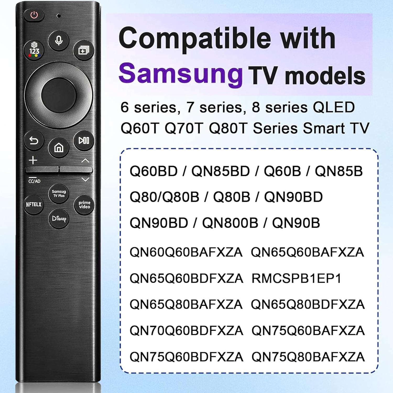 Detalle 2 de Voice Remote for Samsung Smart TV (BN59-01385A/B) — Replacement Controller for Frame and More