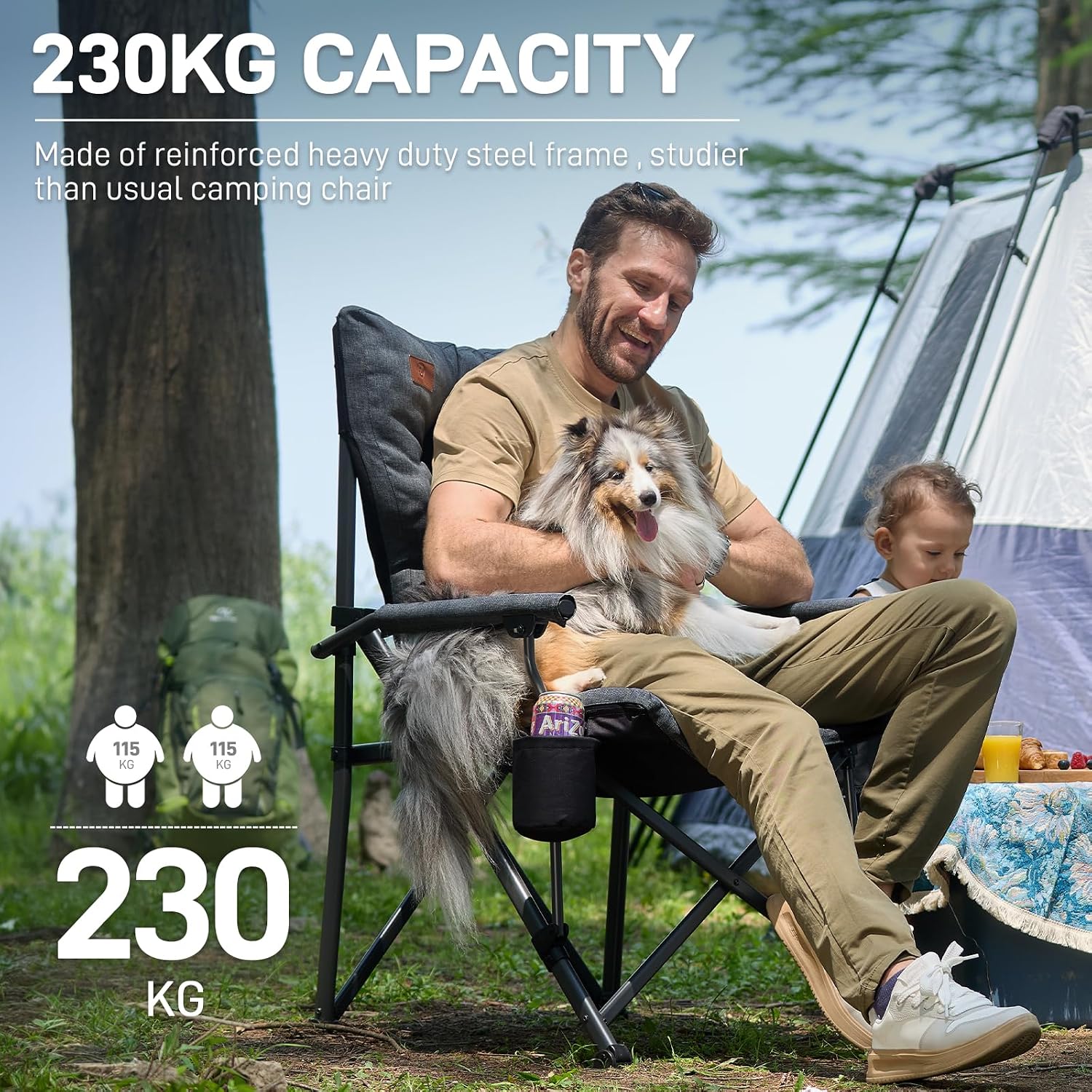 Detalle 2 de EVER ADVANCED Oversized Camping Chair 230KG