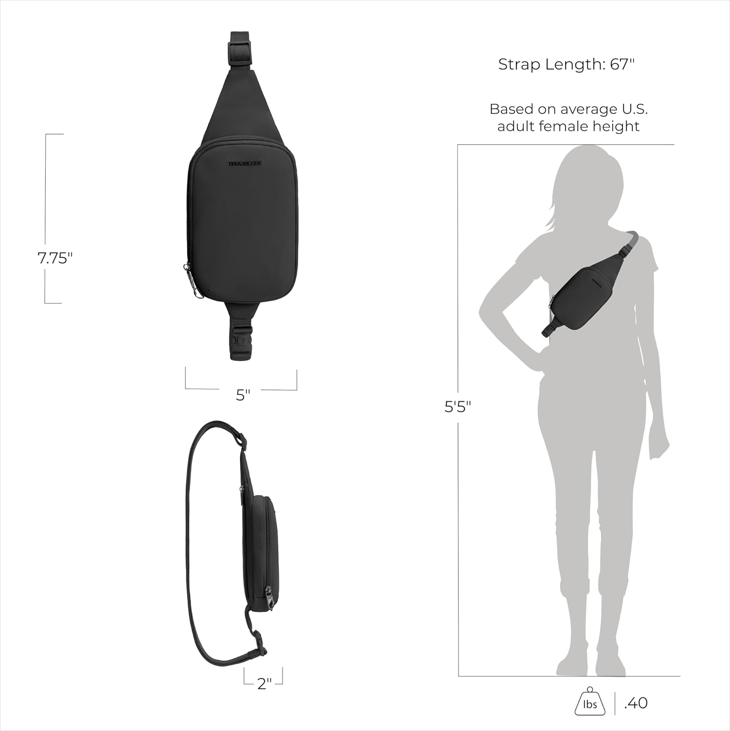 Detalle de Travelon Anti-Theft Roam Compact Sling