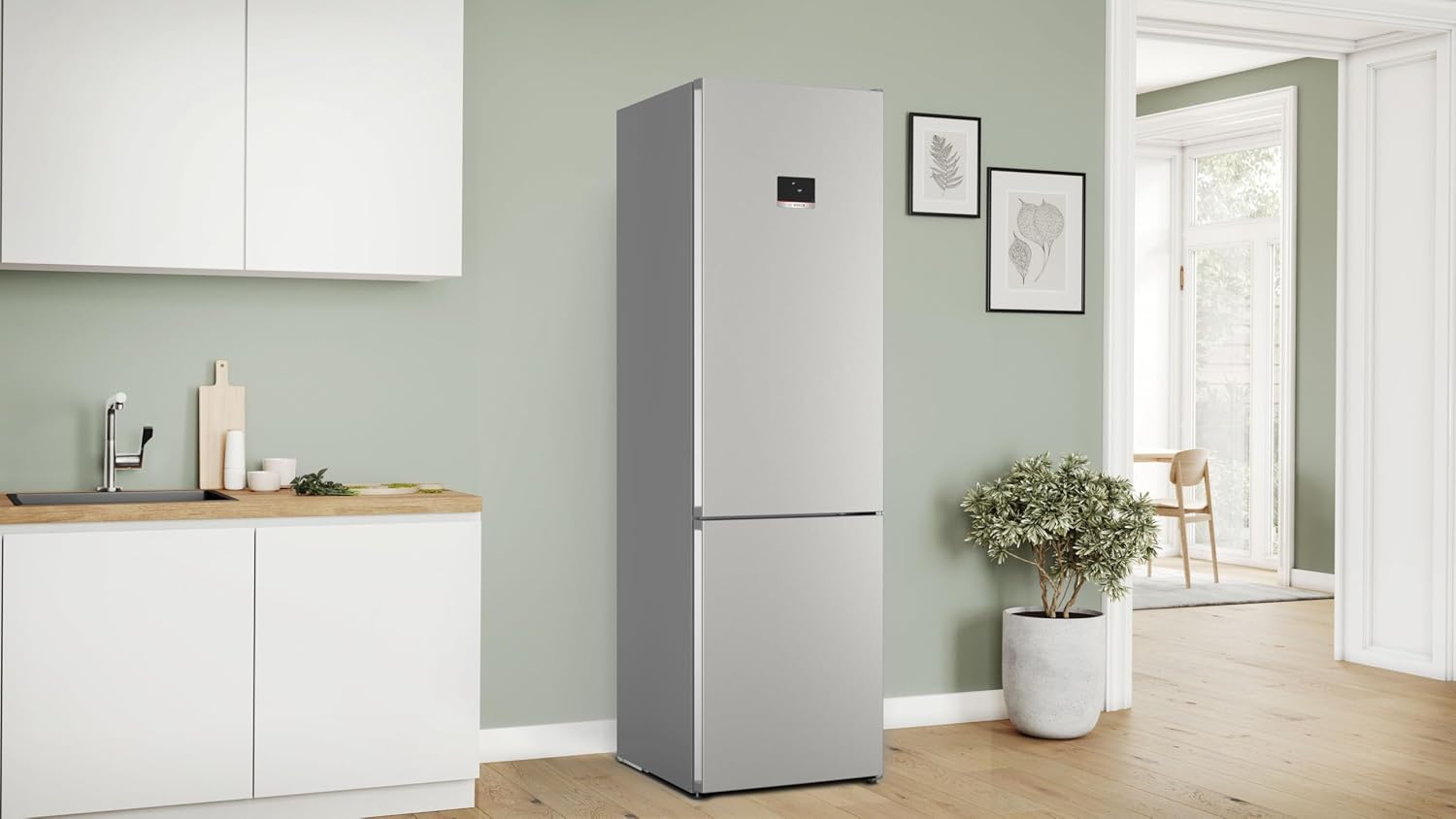 Detalle de Bosch KGN394ICF Serie 6 Frigo Total No Frost 203x60 cm Acciaio