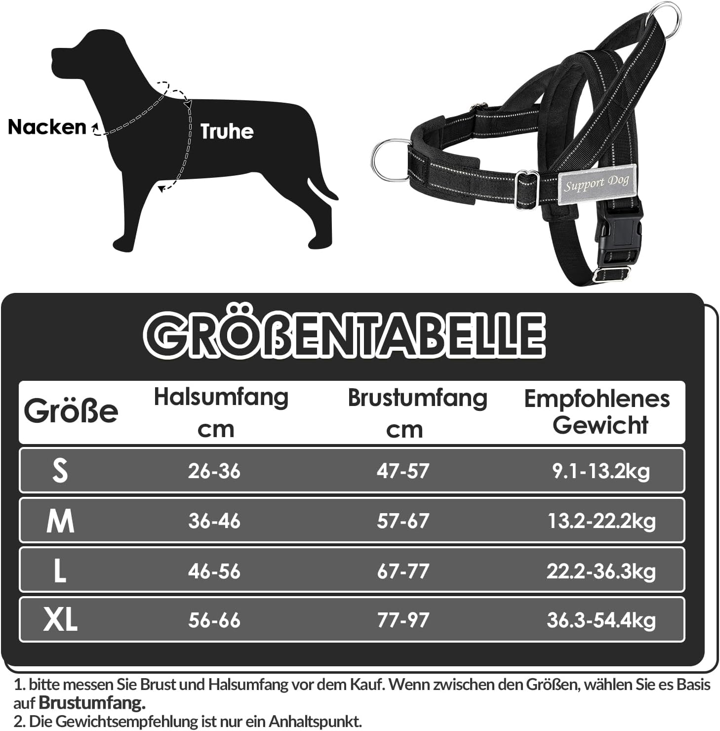 Thumbnail 1 de Eyein Hundegeschirr mit Leine (L) – weich gepolsterter Anti-Zug-Brustgurt mit 2 Leinenclips, reflektierend