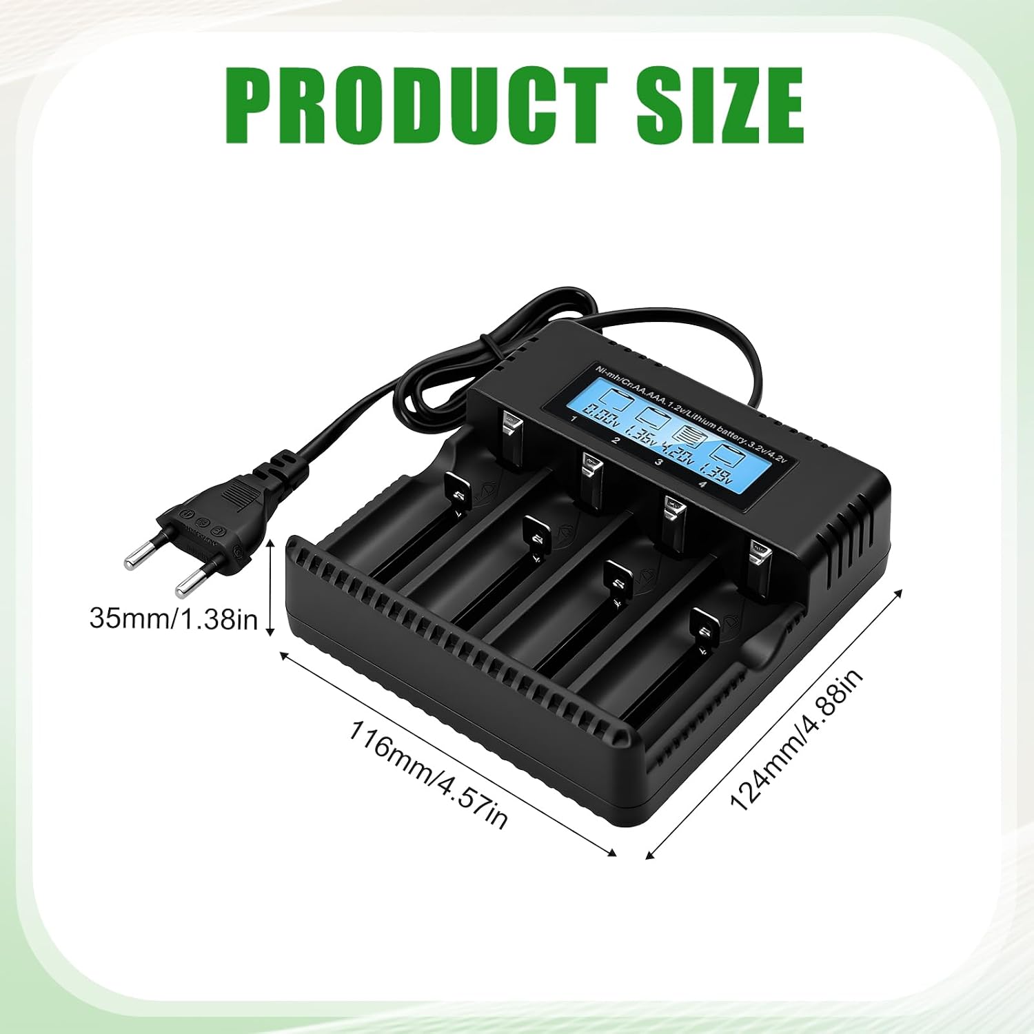 Thumbnail 6 de Wowfast 18650 Caricabatterie: 4 slot, LCD, ricarica rapida e sicura per batterie agli ioni di litio 3,7V