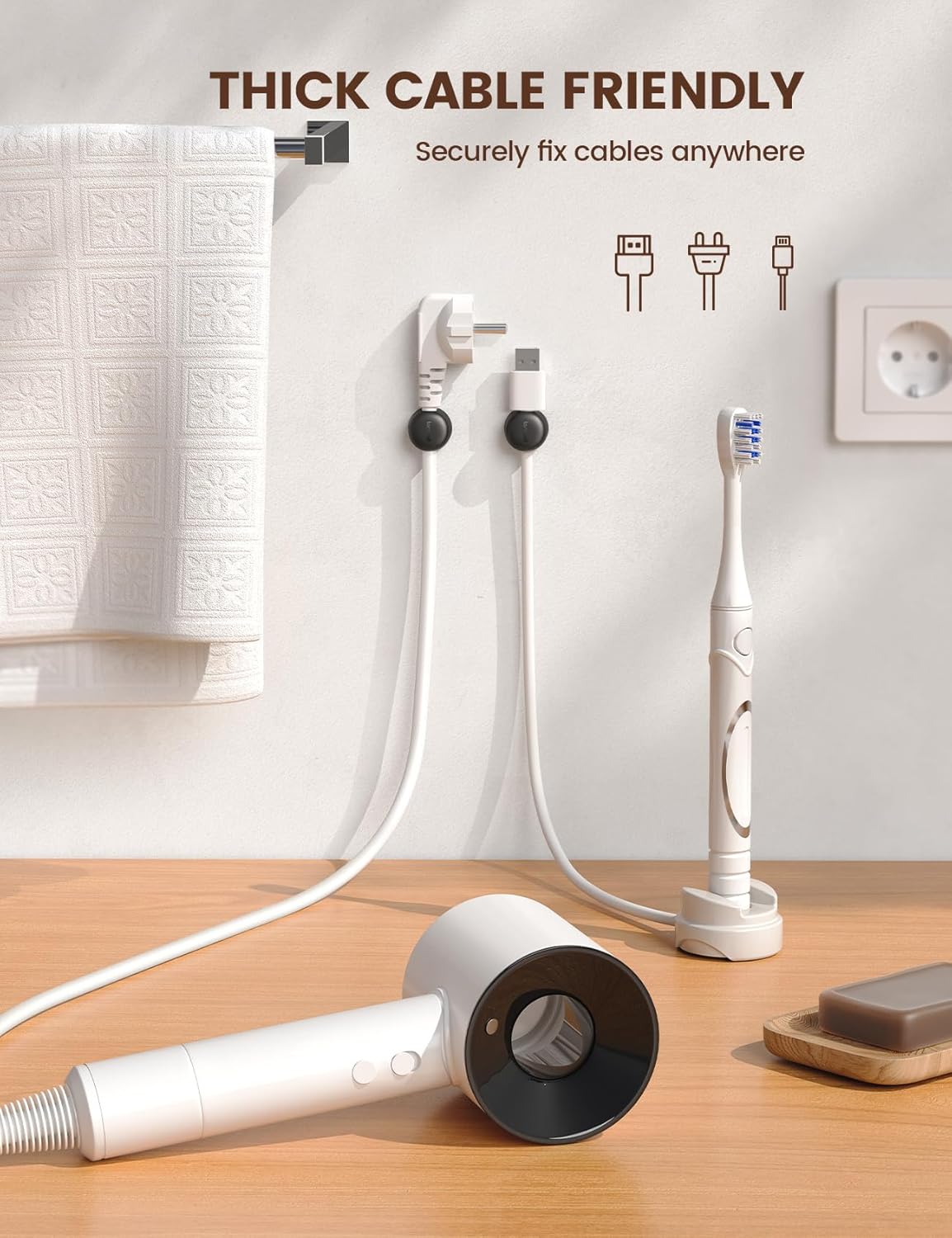 Thumbnail 5 de Lamicall 360° Rotatable Spring Cable Holder Clips 8mm 📎