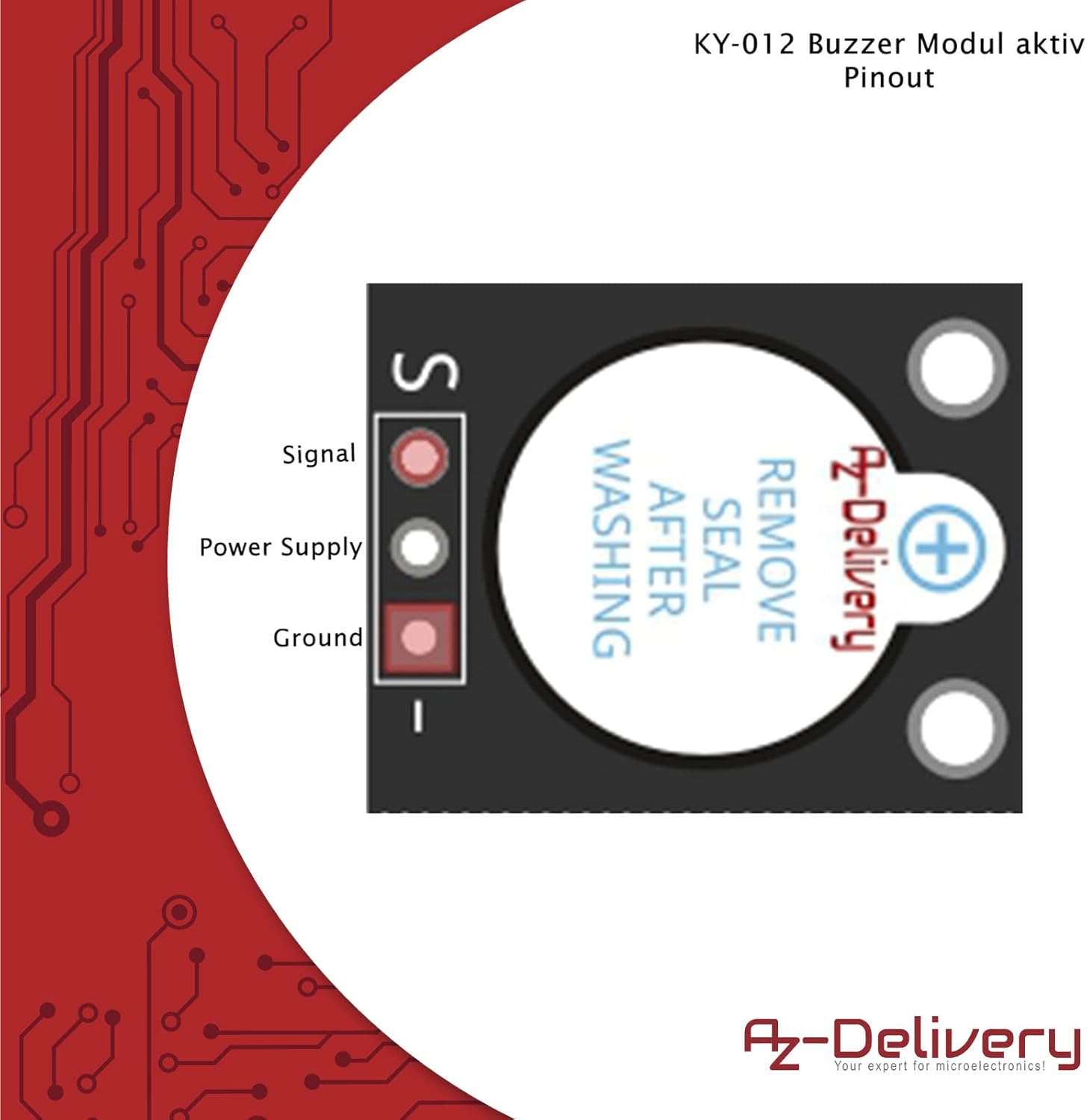 Thumbnail 6 de AZDelivery 3X KY-012 : capteur d’alarme à buzzer piézo actif (module 5 V) pour Arduino et Raspberry Pi