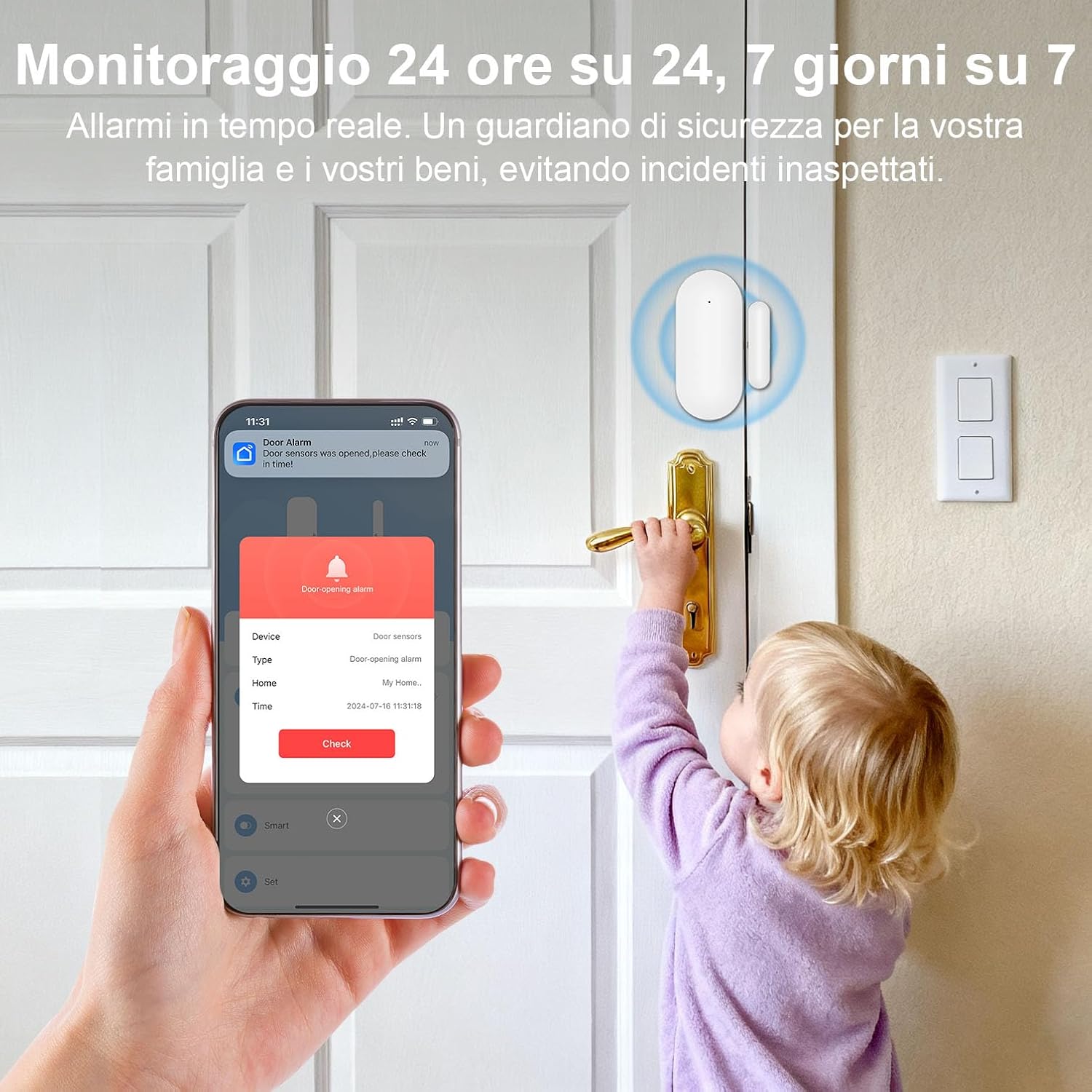 Thumbnail 3 de PGST Kit antifurto domestico senza fili con tastierino, sensore porta e rilevatore di movimento, controllo 4G GSM/App Tuya