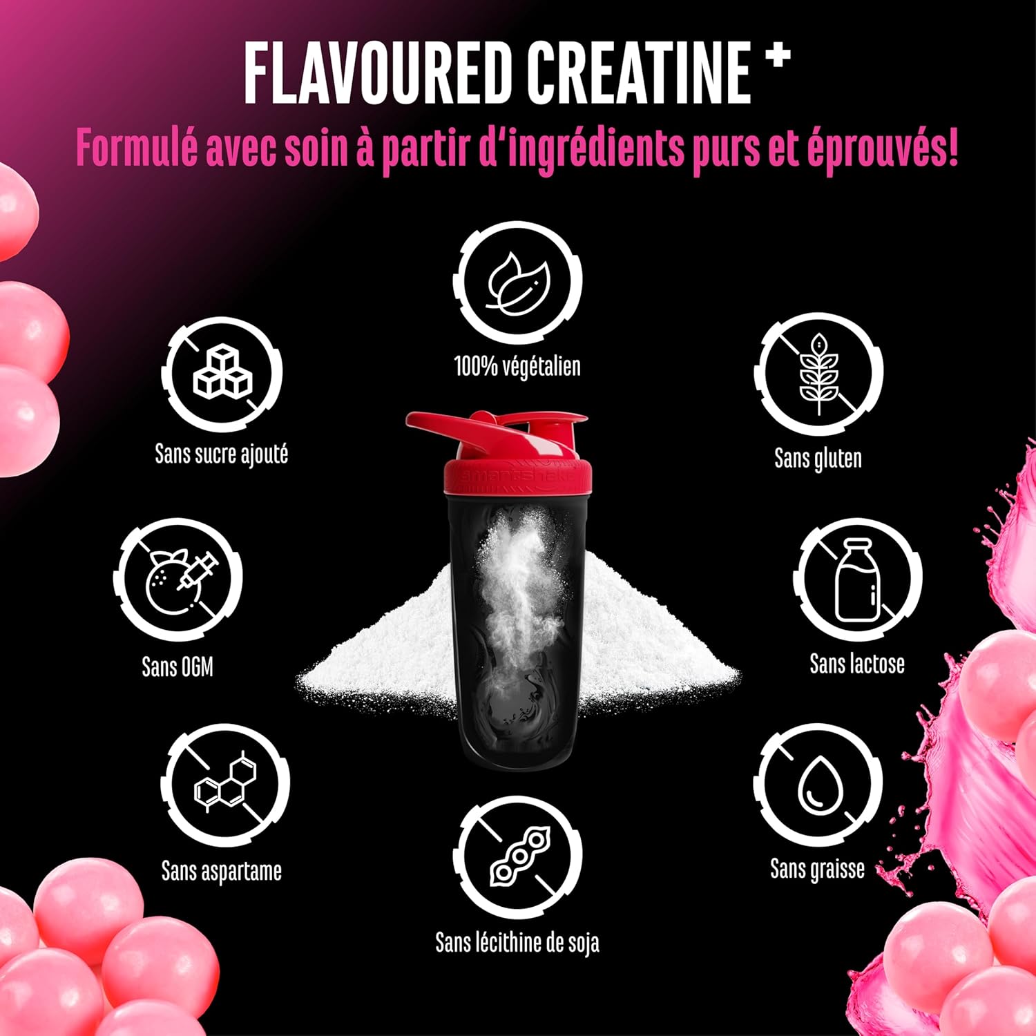 Thumbnail 3 de Flavoured Creatine poudre 550 g – Créatine monohydrate aromatisée avec L-taurine, vegan et sans sucre