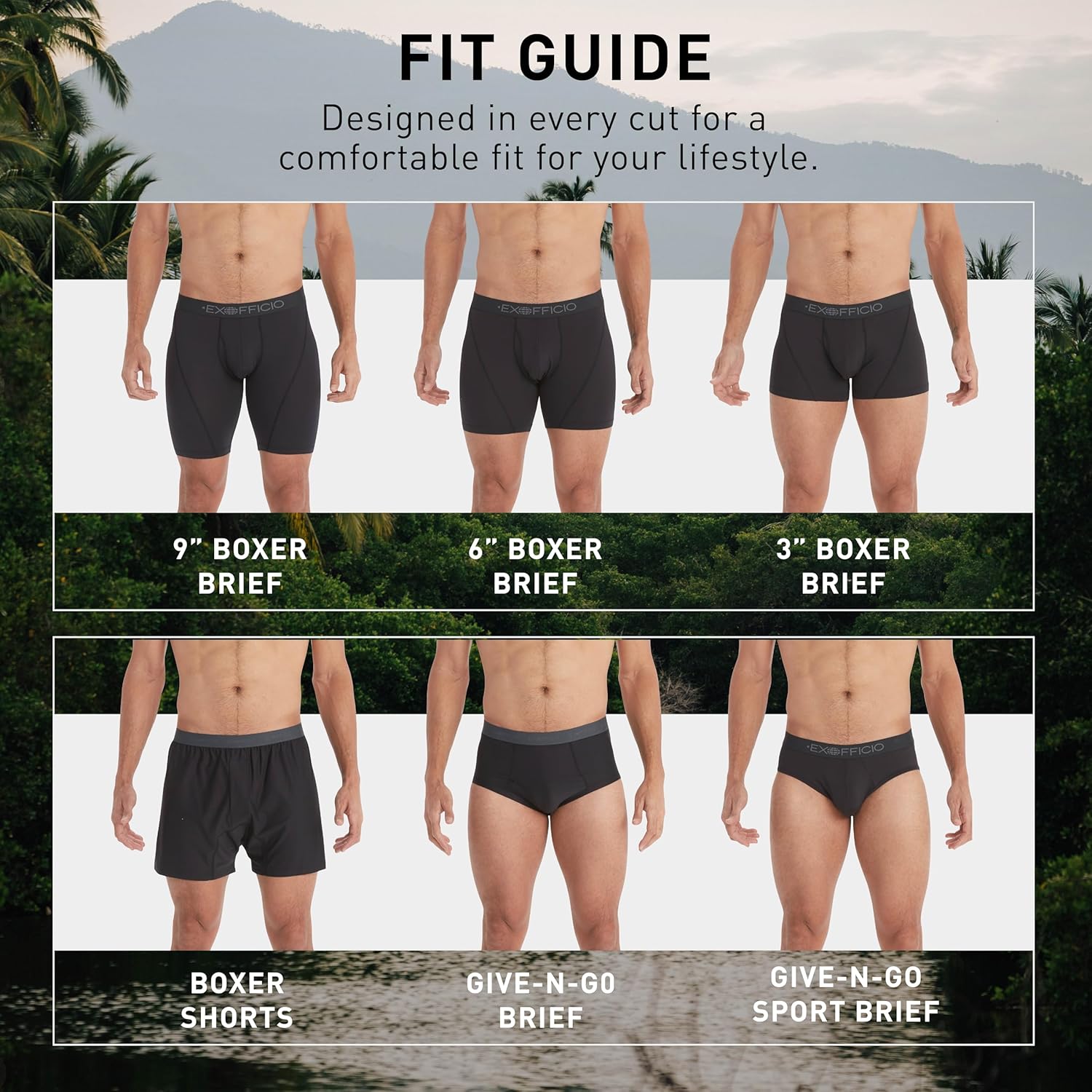 Detalle de ExOfficio Men's Give-N-Go 2.0 Sport Mesh Boxer Brief 3" — Ultralight, Travel-Ready Underwear