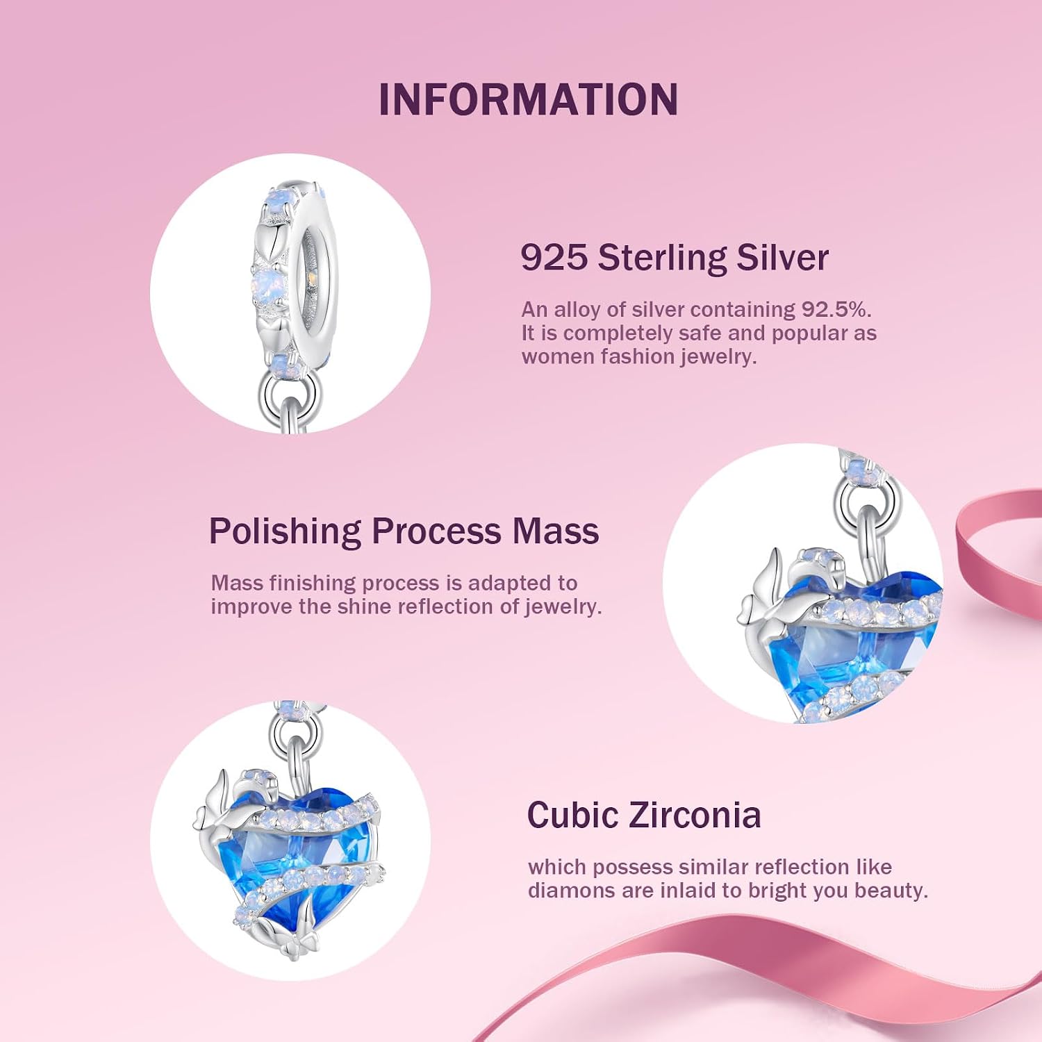 Detalle 2 de NINGAN 925 Sterling Silber Charm 4,8–5 mm