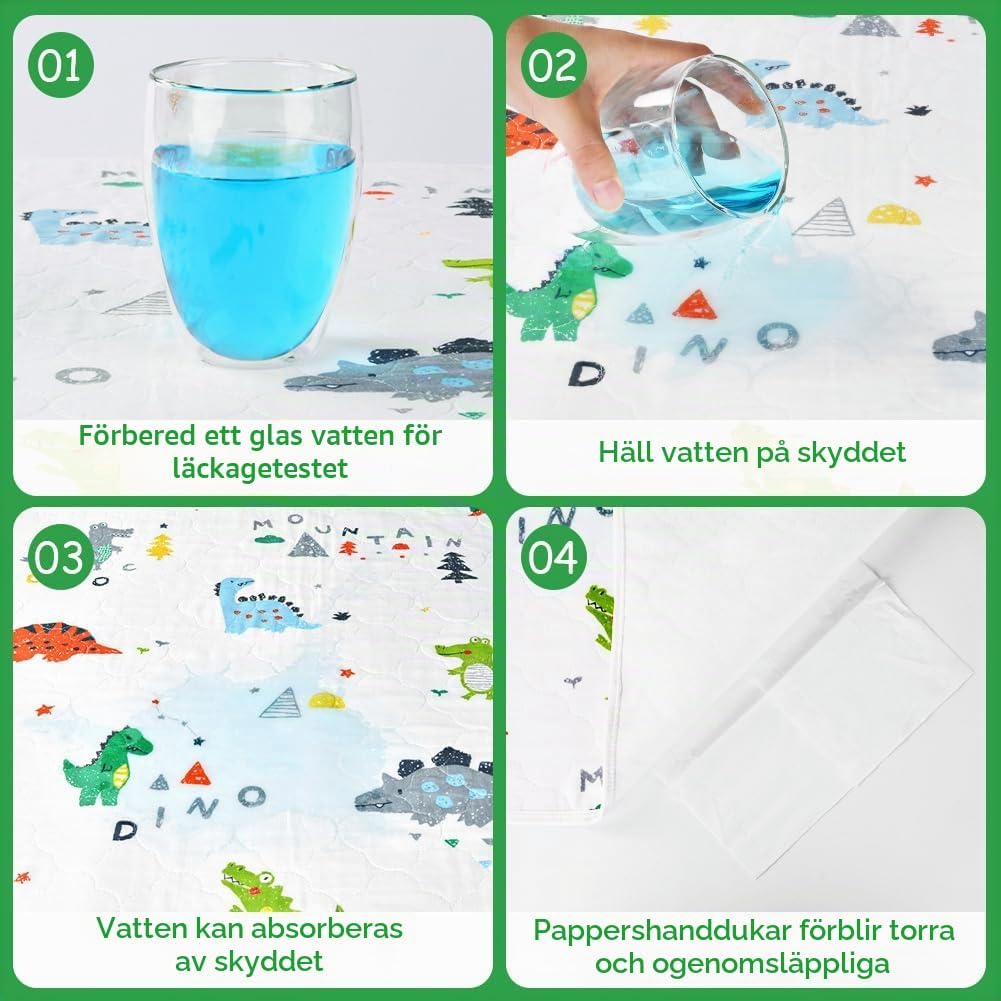 Detalle 2 de Aolso EUV8-GND-KL-FBA potträningsmadrass 70 × 90 cm i bomull, dinosaurie