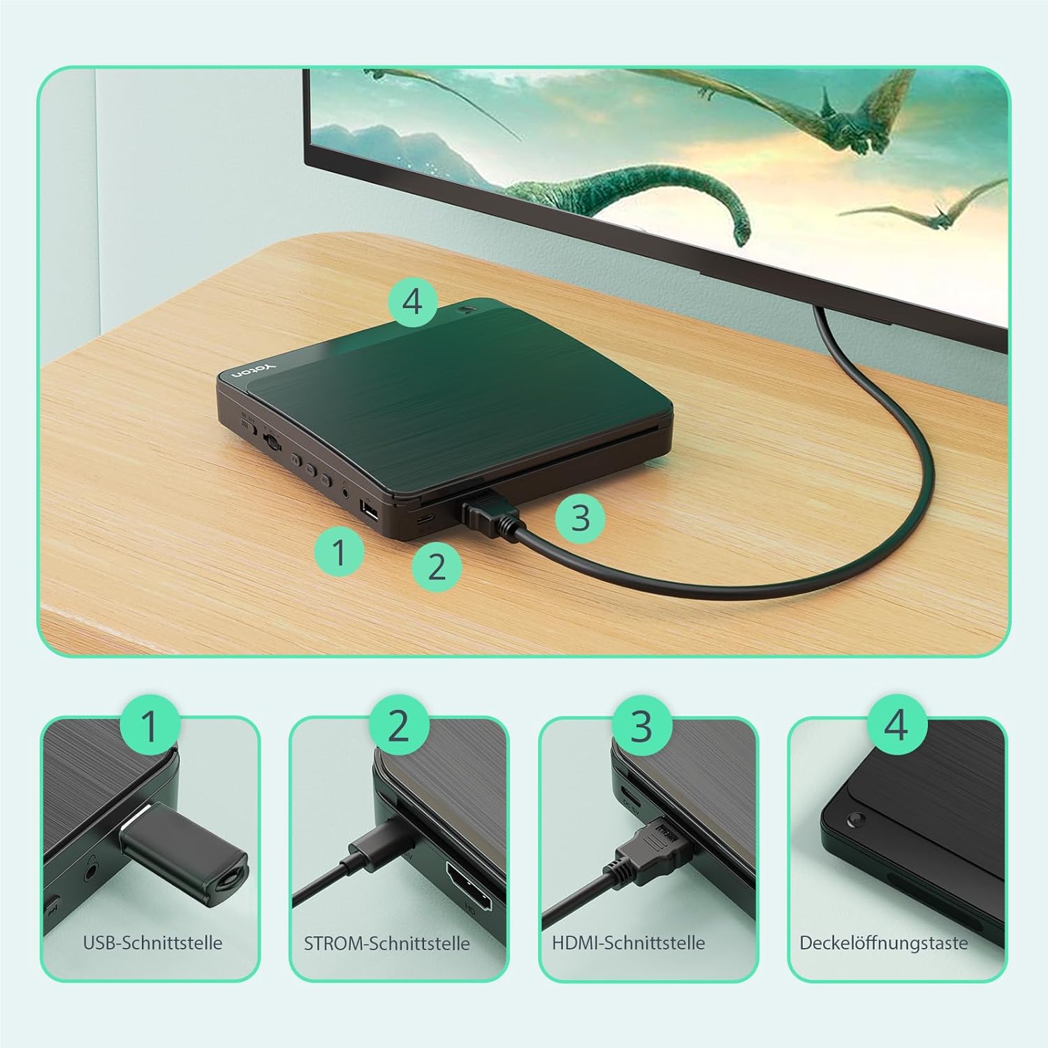Thumbnail 2 de Mini DVD Player HD Upscaling 15,1 cm