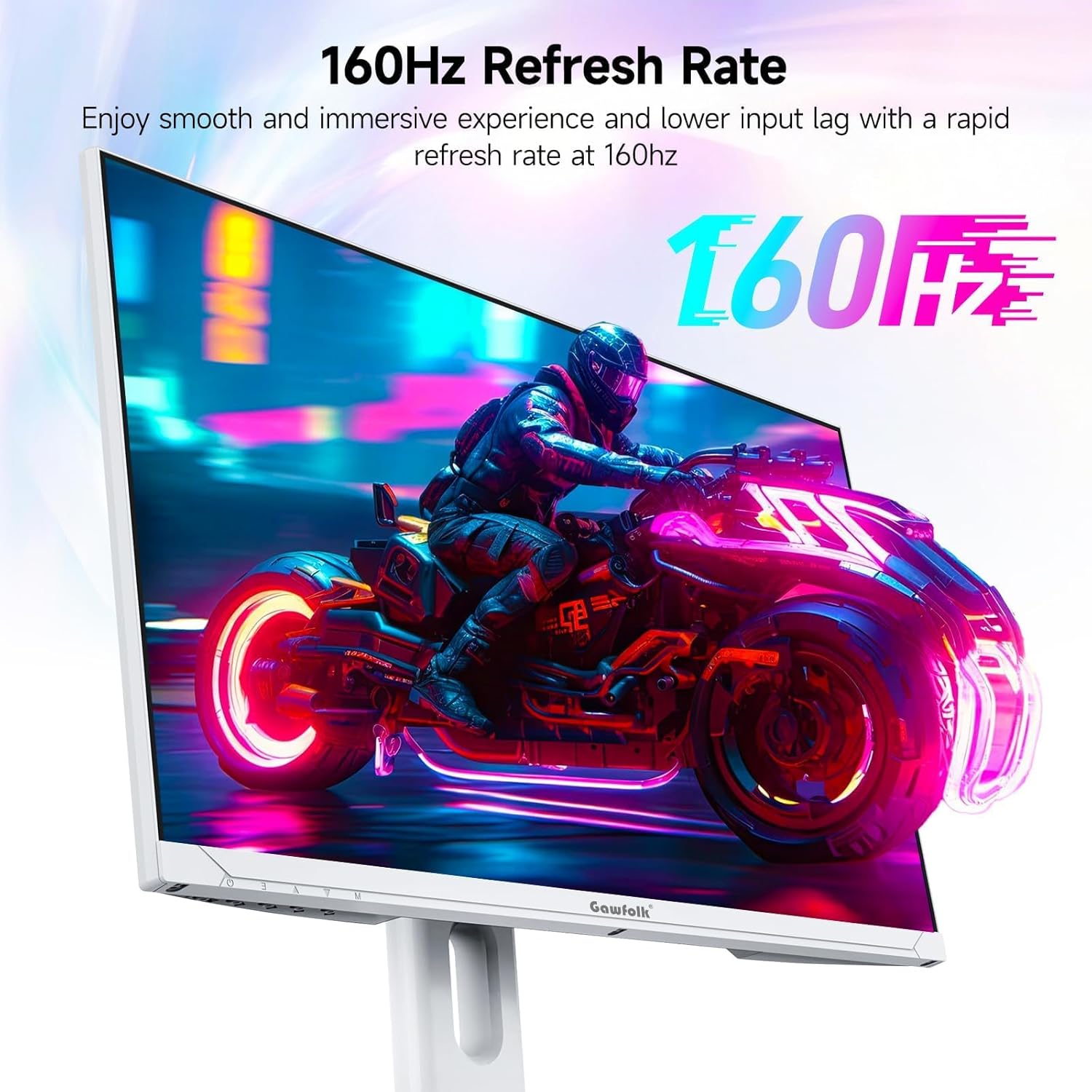 Thumbnail 3 de Gawfolk 27 Zoll 4K Gaming-Monitor (IPS, 160 Hz) mit HDMI 2.1 & DP 1.4 – weiß