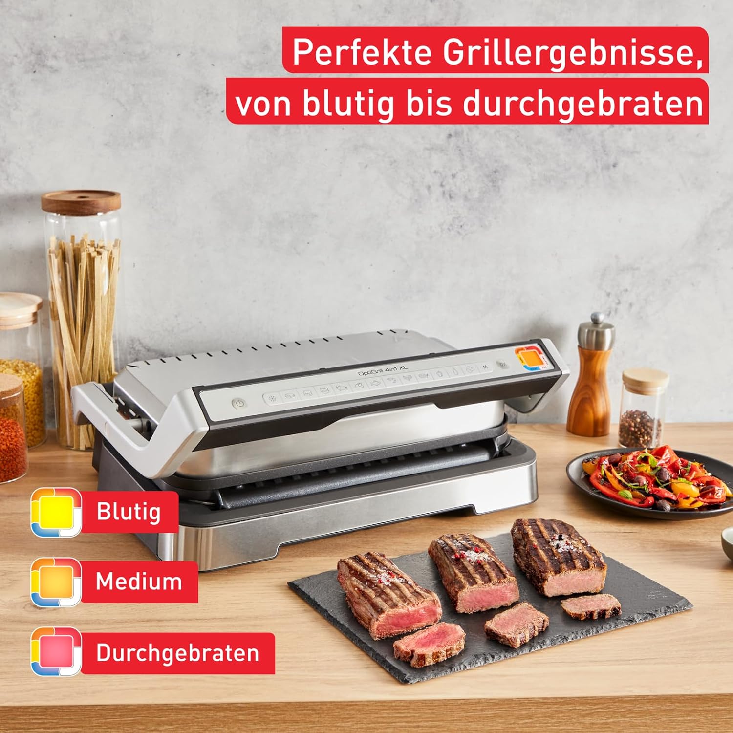 Detalle de Tefal OptiGrill 4in1 XL Kontaktgrill mit Backschale – vielseitig, automatisiert und für Tisch oder Ofen