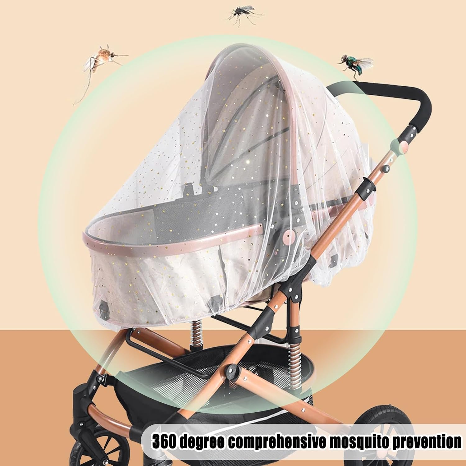 Thumbnail 1 de Mosquito Net for Stroller with Daisy Print – White Star