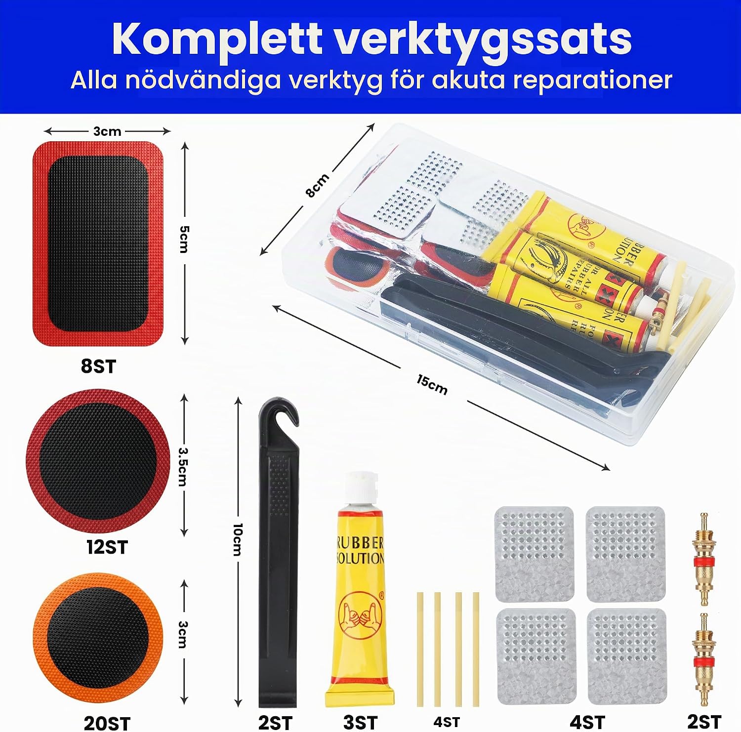 Detalle 2 de Reparationssats för slanglösa däck till bil och motorcykel