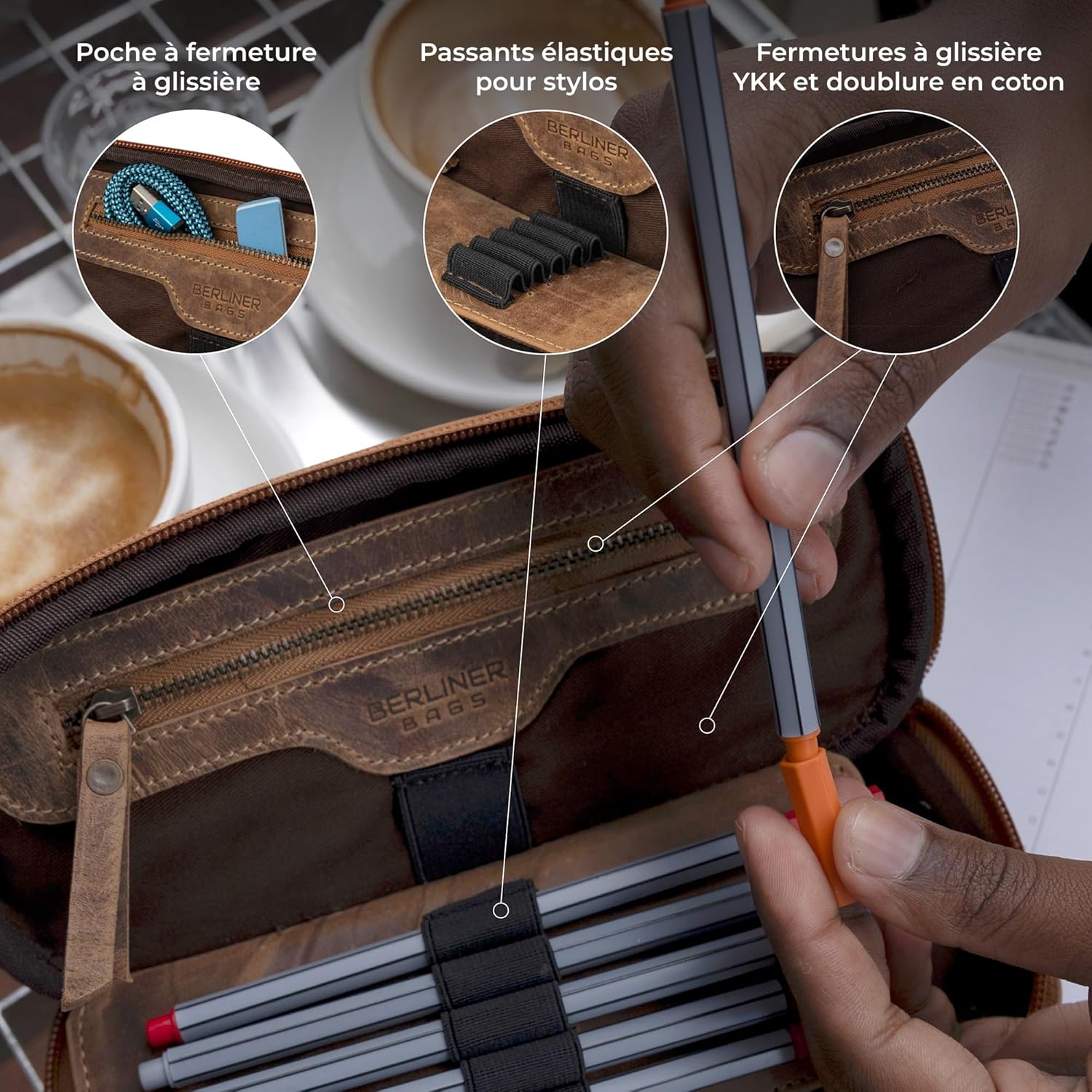 Thumbnail 3 de Berliner Bags Felix trousse cuir 23 cm 👜