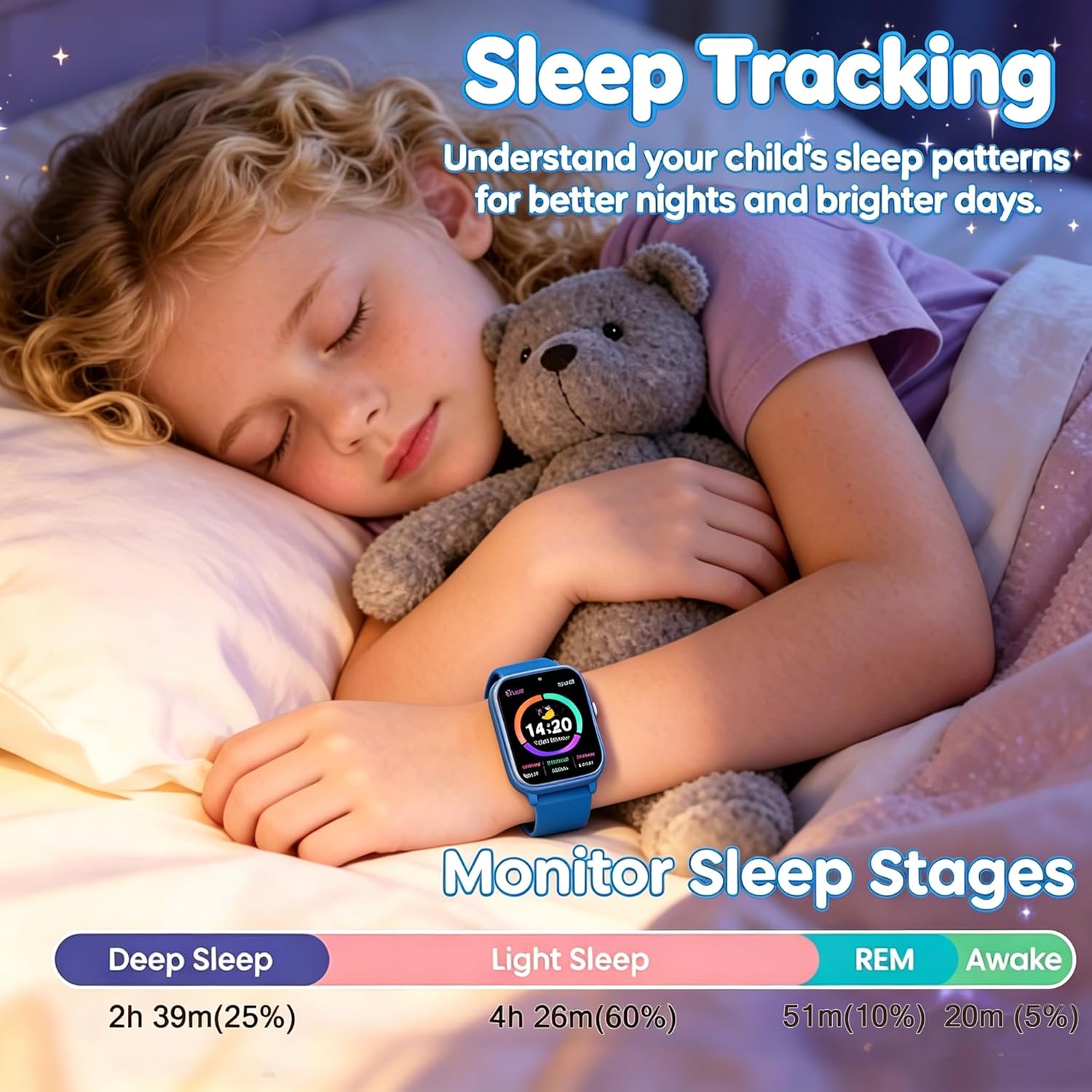 Detalle de Tzzulsx Kids Smart Watch: Standalone 1.83" HD Display, IP68, 18 Games & Health Tracking